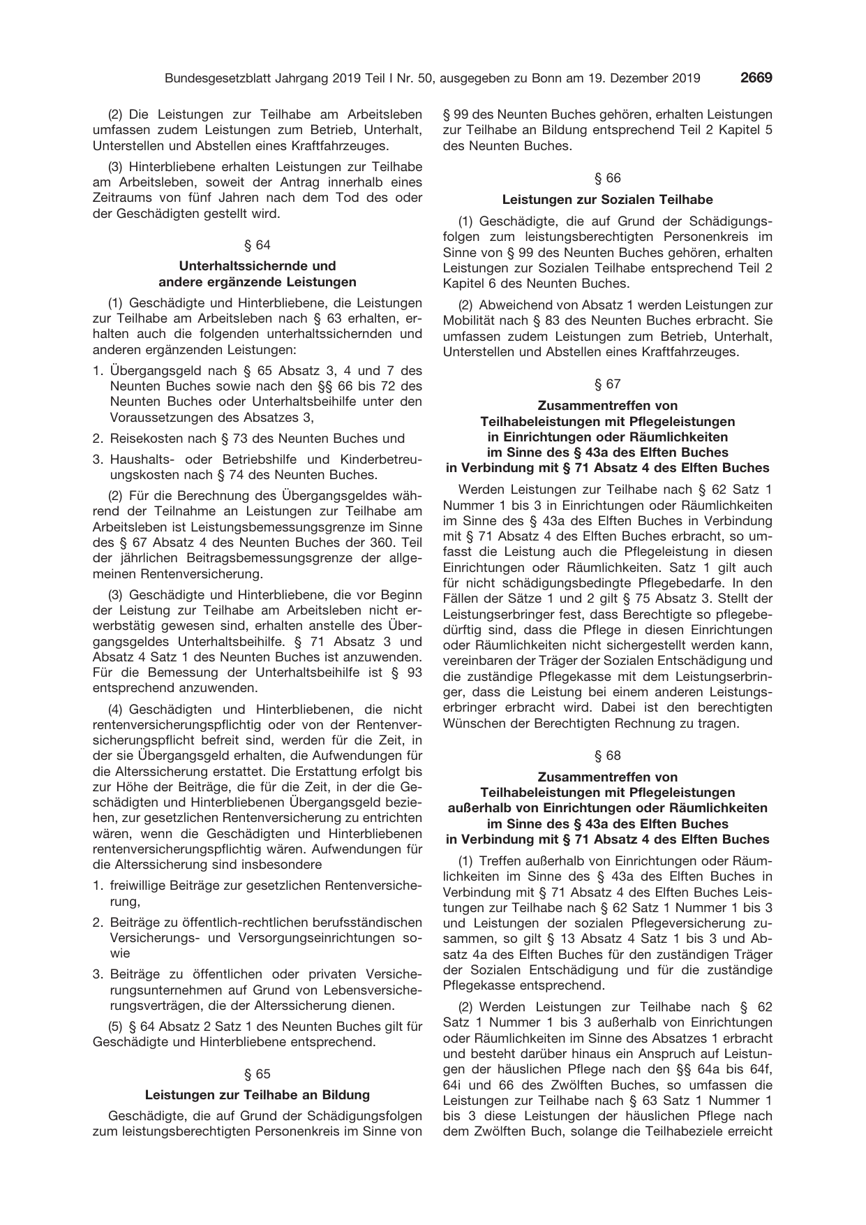 BGBl. 2019, Seite 2669 — Originalseite als Abbildung