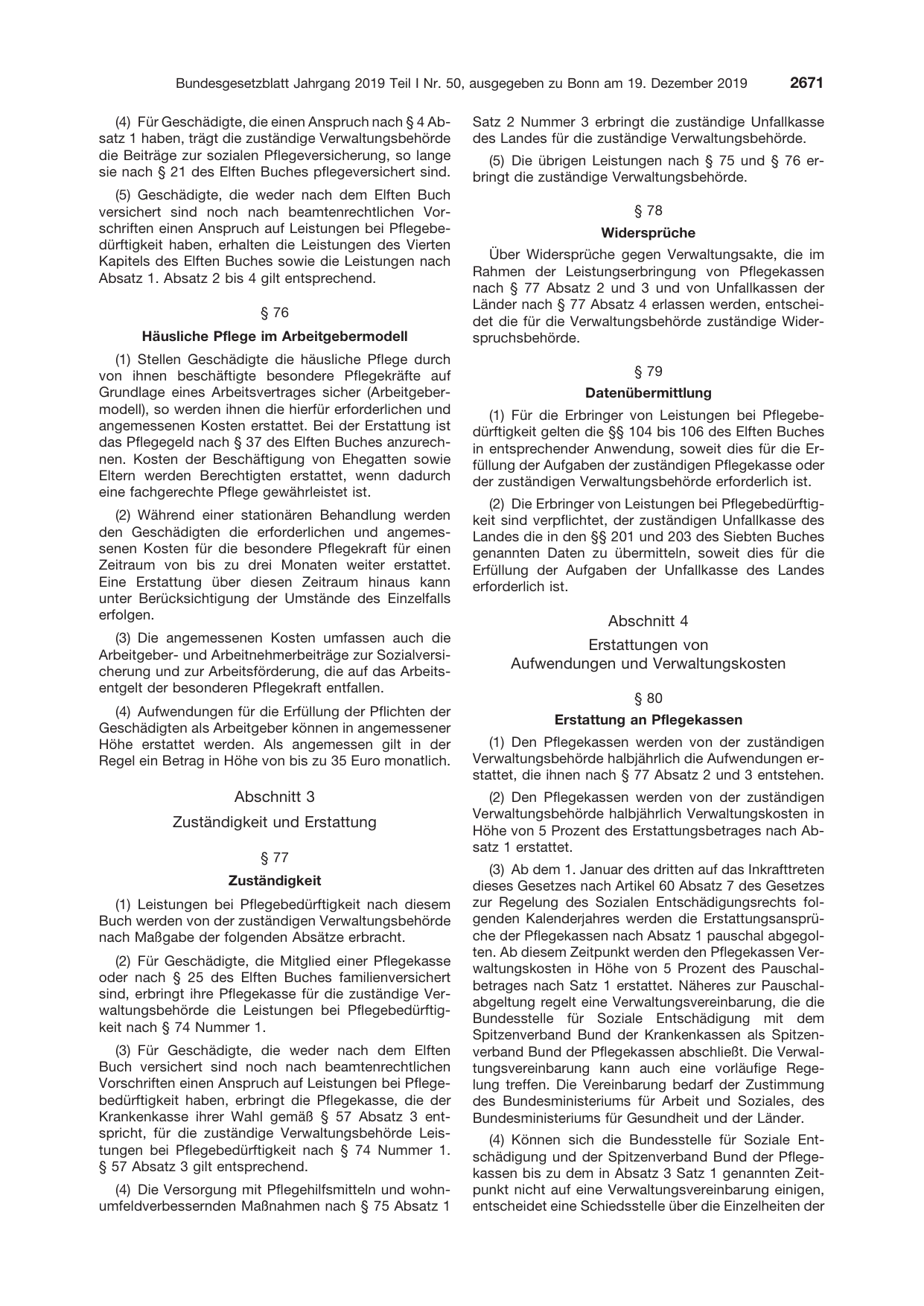 BGBl. 2019, Seite 2671 — Originalseite als Abbildung