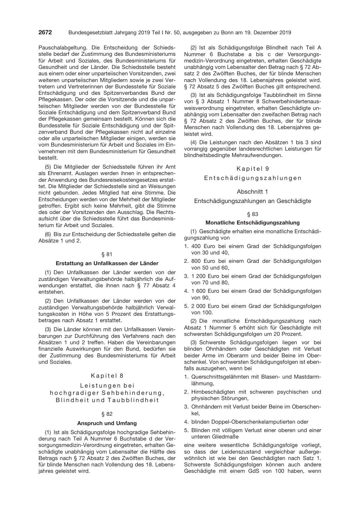 BGBl. 2019, Seite 2672 — Originalseite als Abbildung