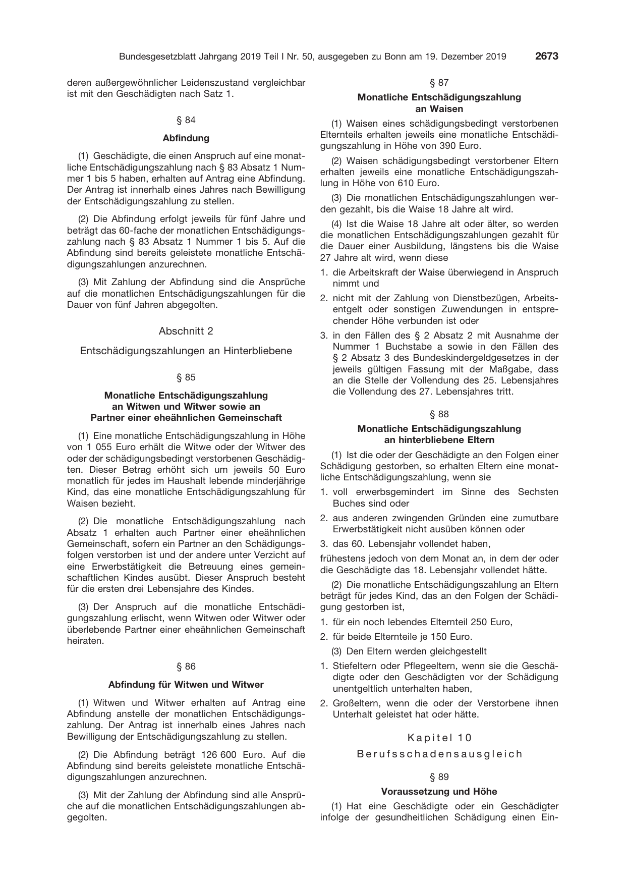 BGBl. 2019, Seite 2673 — Originalseite als Abbildung
