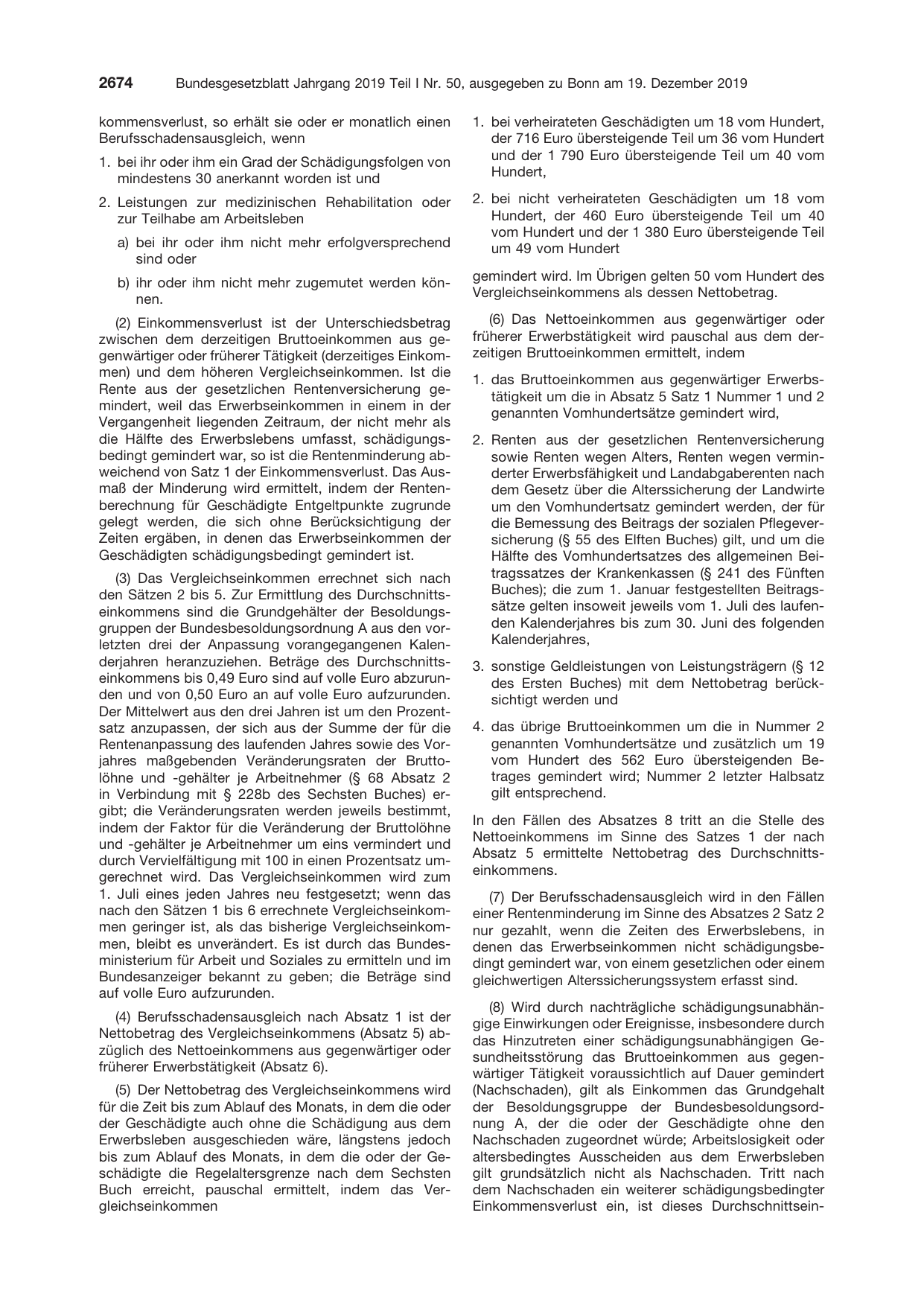 BGBl. 2019, Seite 2674 — Originalseite als Abbildung