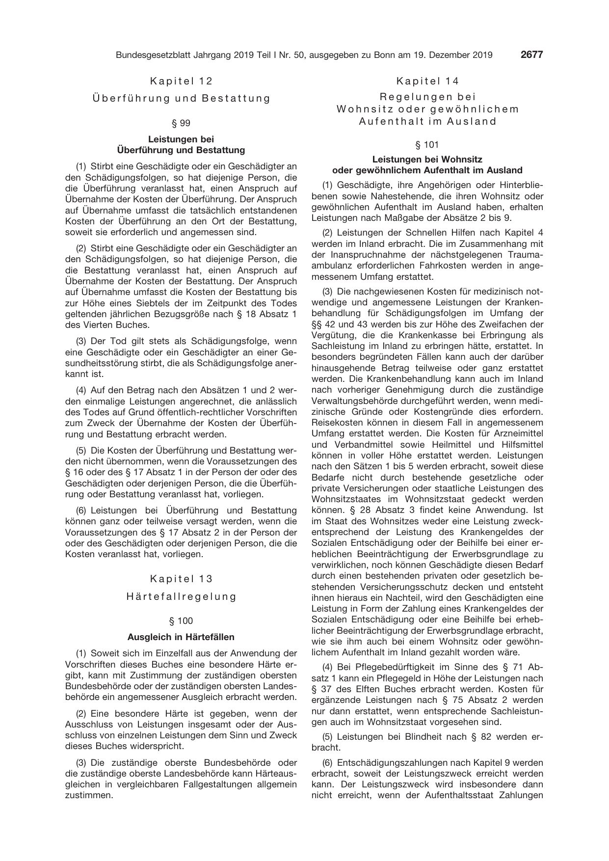 BGBl. 2019, Seite 2677 — Originalseite als Abbildung