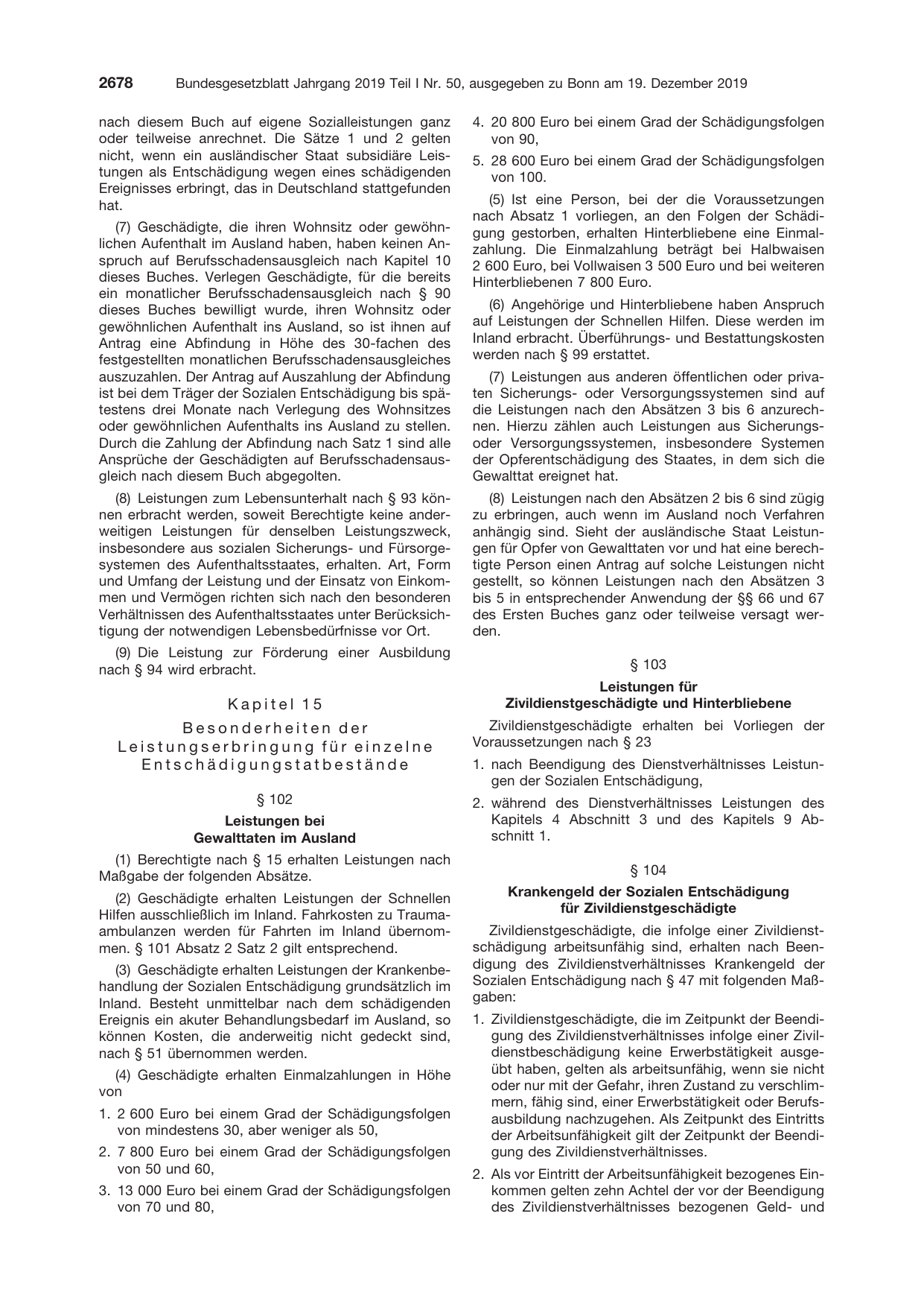 BGBl. 2019, Seite 2678 — Originalseite als Abbildung