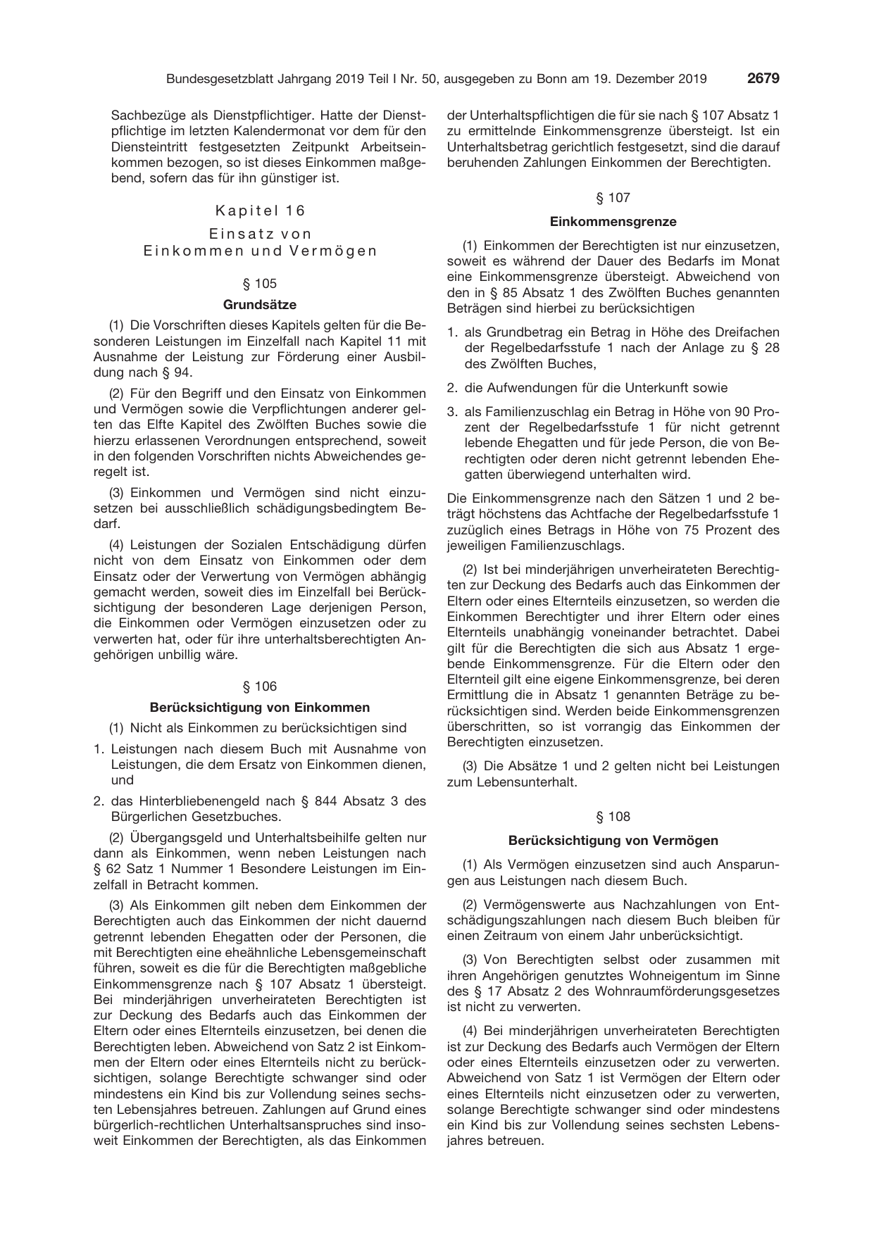 BGBl. 2019, Seite 2679 — Originalseite als Abbildung