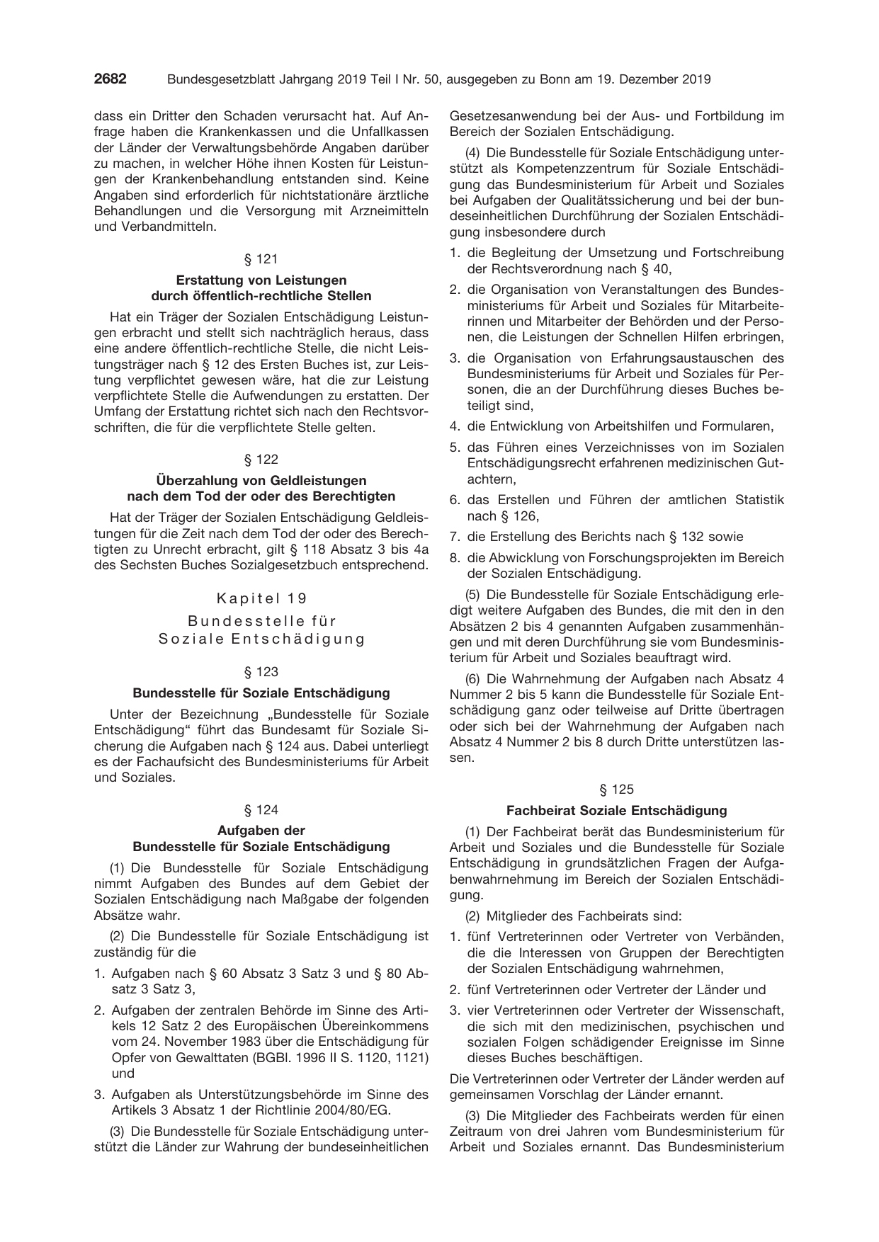 BGBl. 2019, Seite 2682 — Originalseite als Abbildung