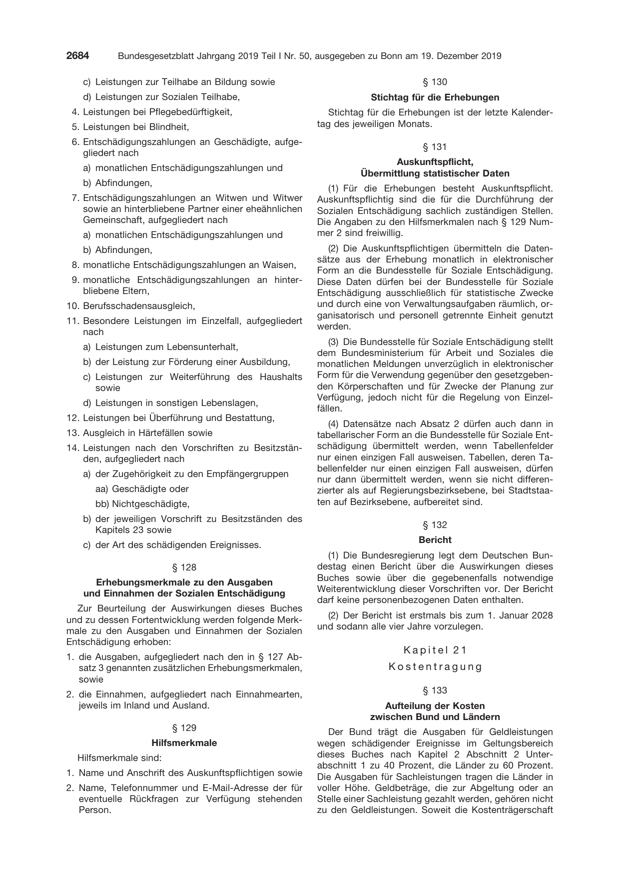 BGBl. 2019, Seite 2684 — Originalseite als Abbildung