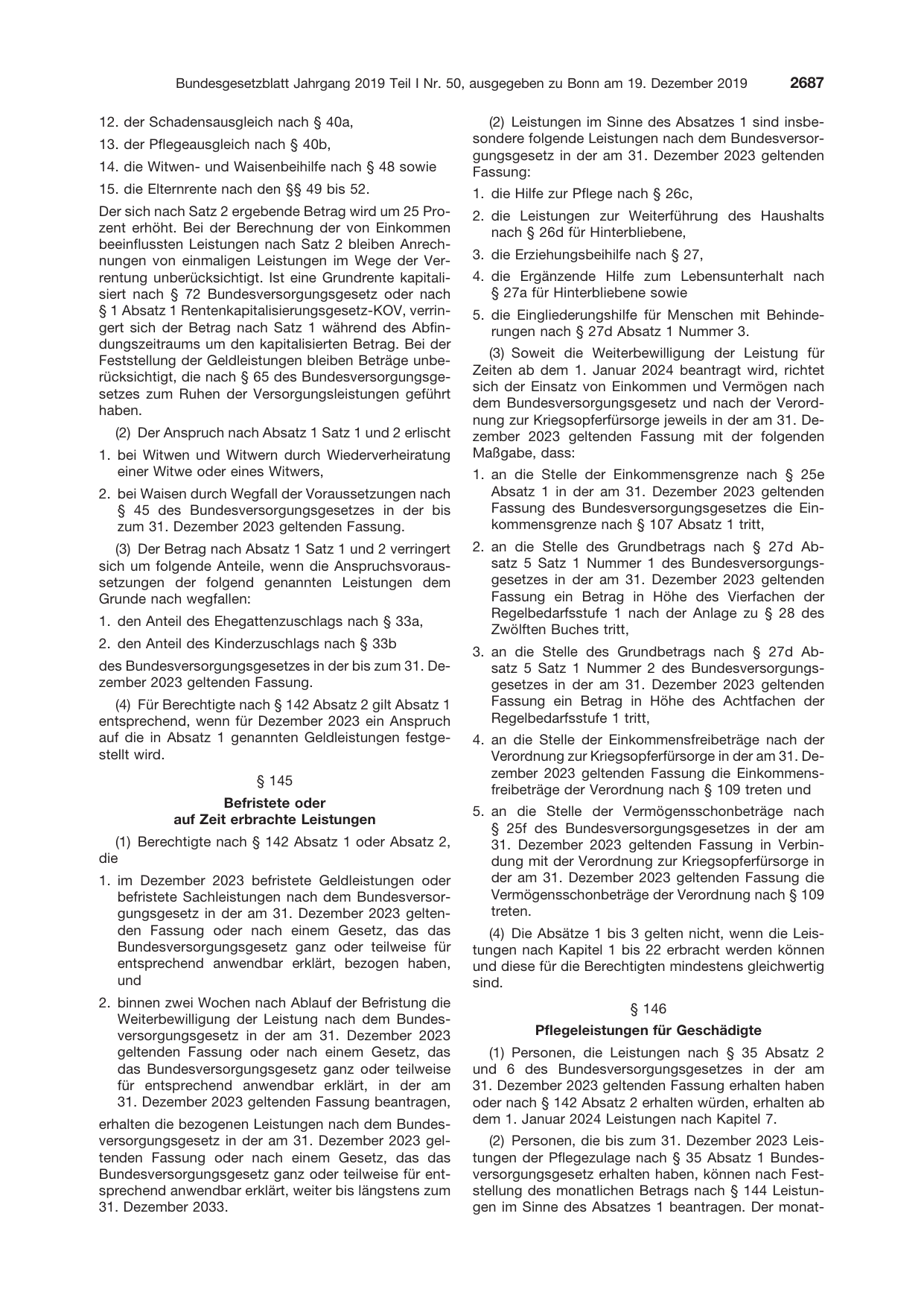 BGBl. 2019, Seite 2687 — Originalseite als Abbildung