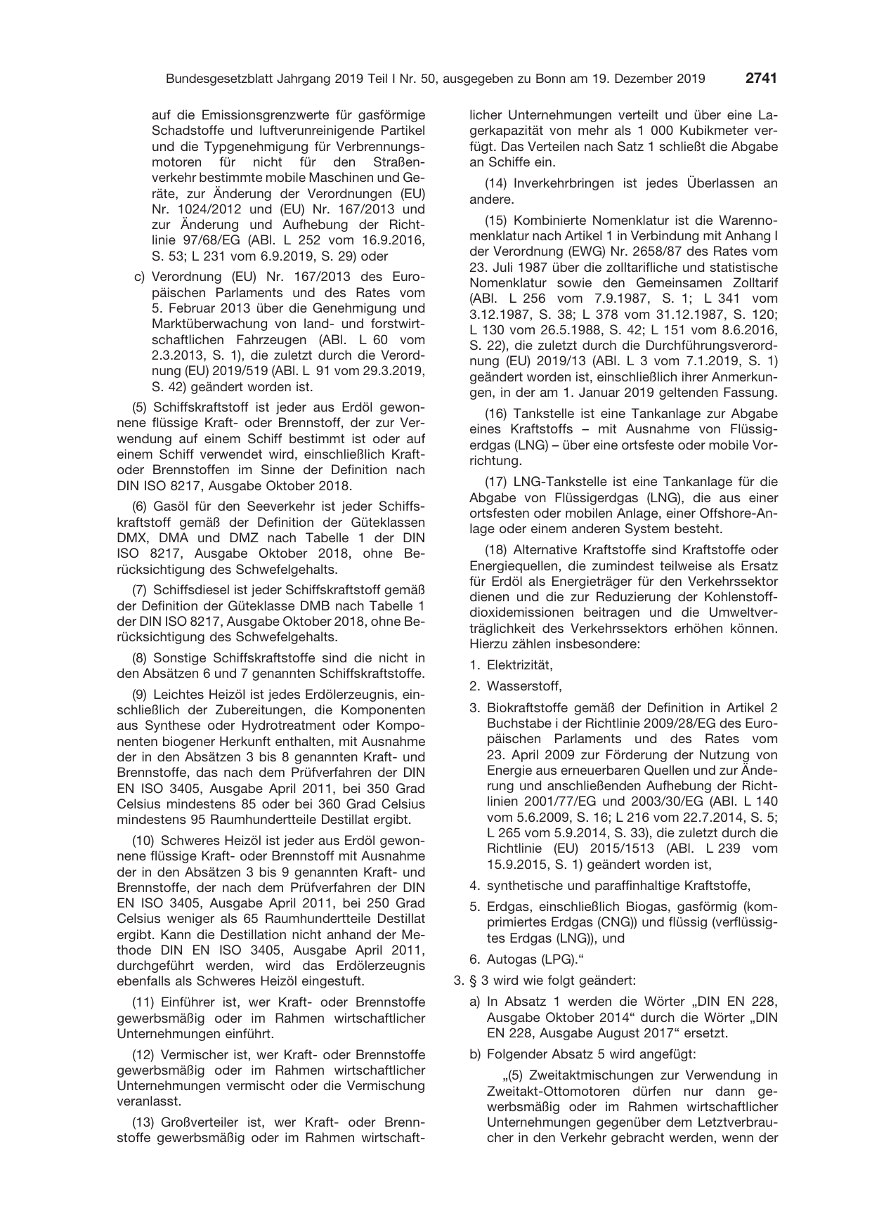 BGBl. 2019, Seite 2741 — Originalseite als Abbildung