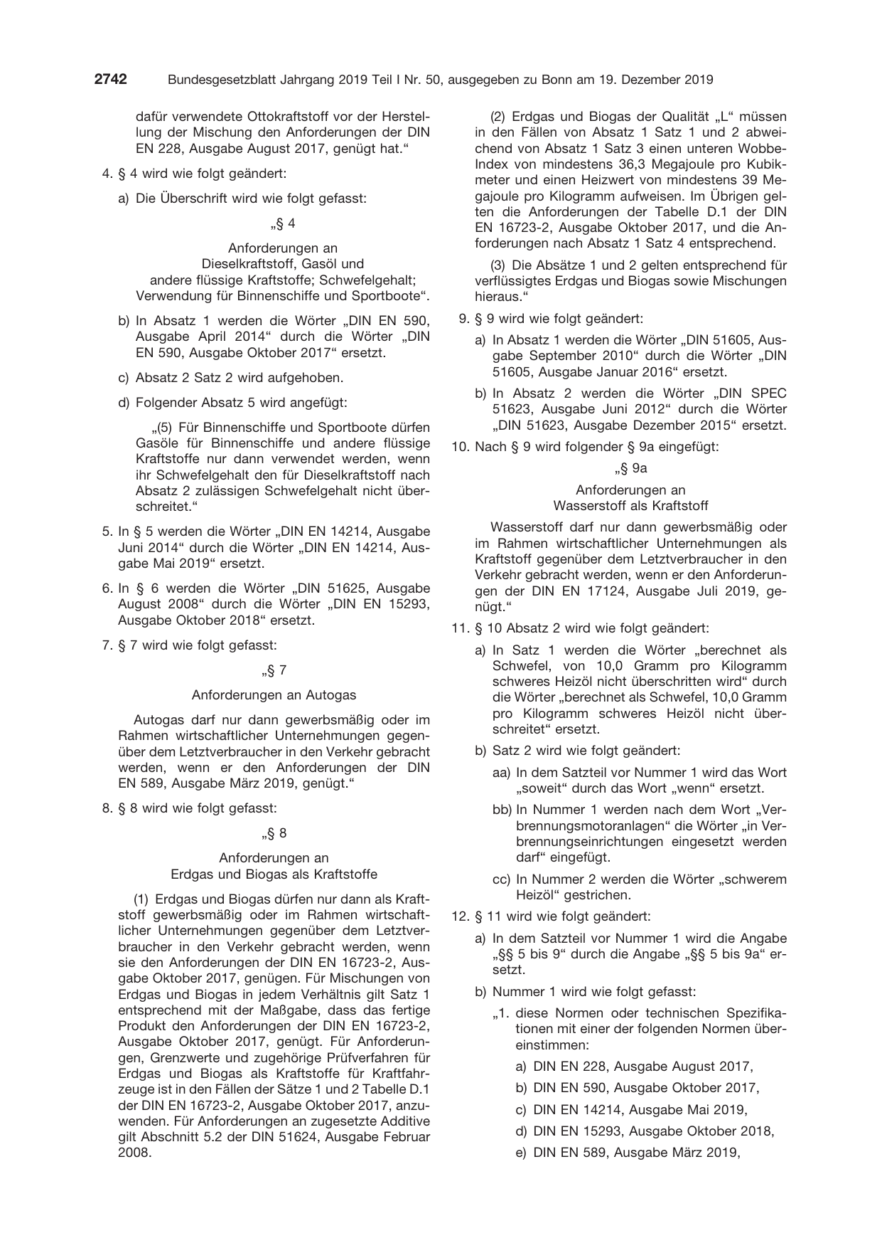 BGBl. 2019, Seite 2742 — Originalseite als Abbildung