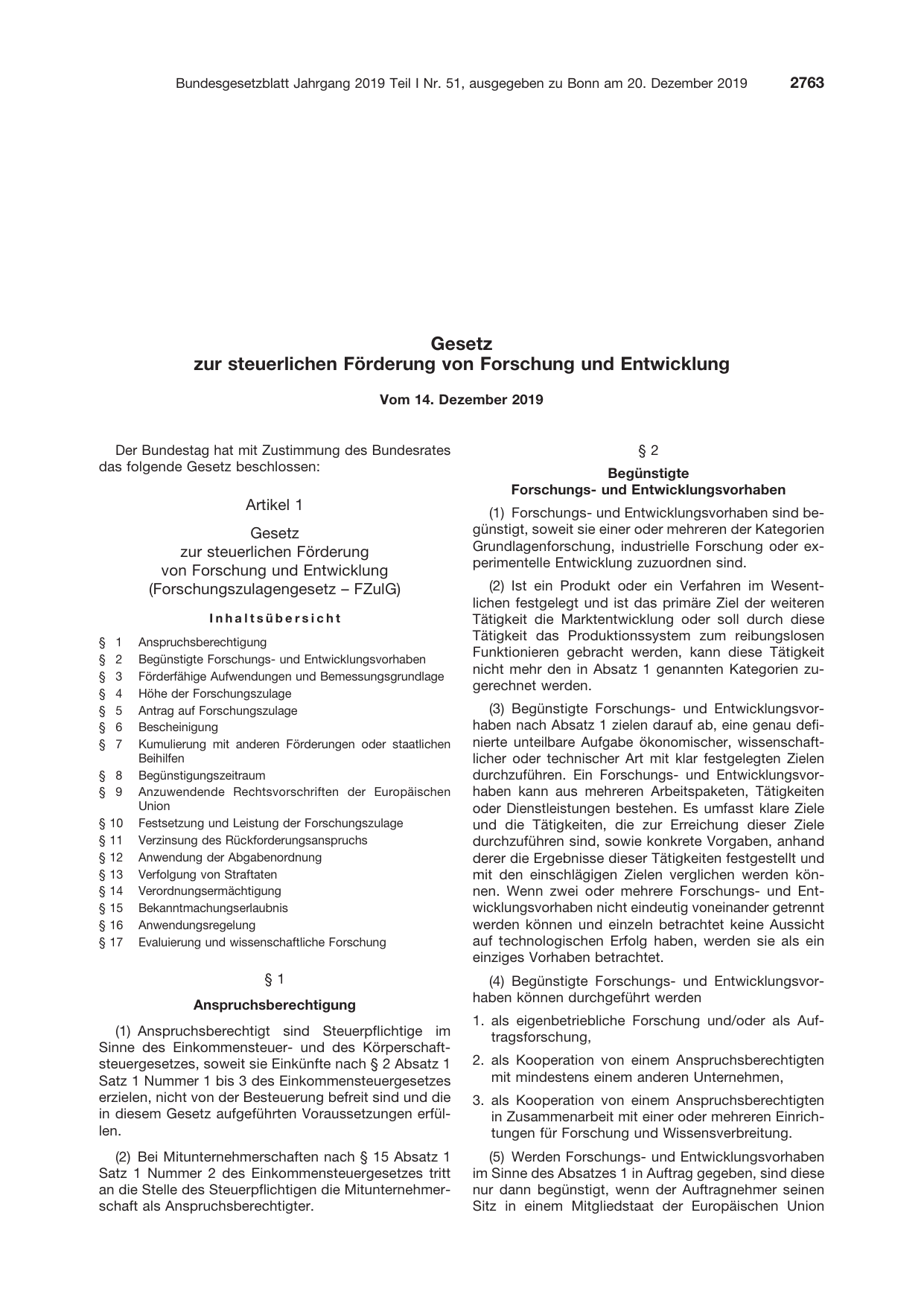 BGBl. 2019, Seite 2763 — Originalseite als Abbildung