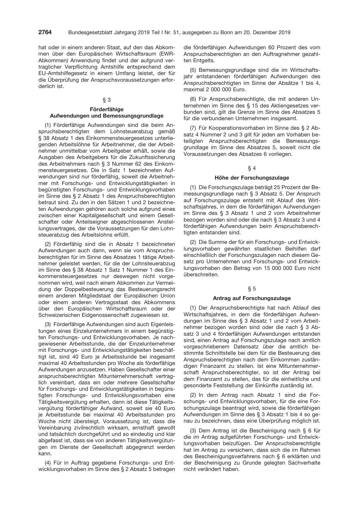 BGBl. 2019, Seite 2764 — Originalseite als Abbildung