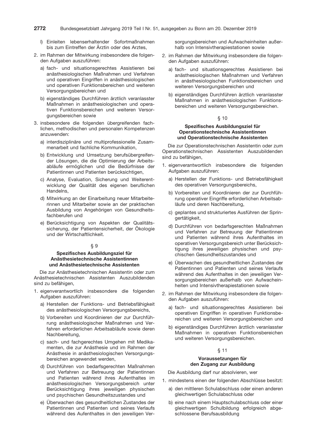 BGBl. 2019, Seite 2772 — Originalseite als Abbildung