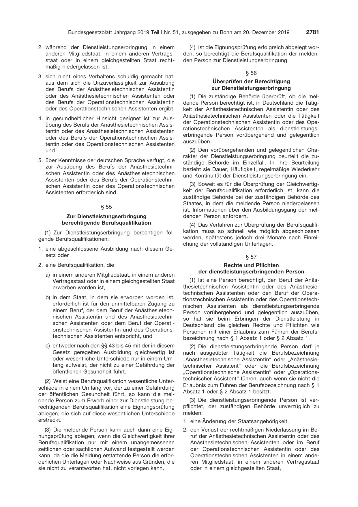 BGBl. 2019, Seite 2781 — Originalseite als Abbildung