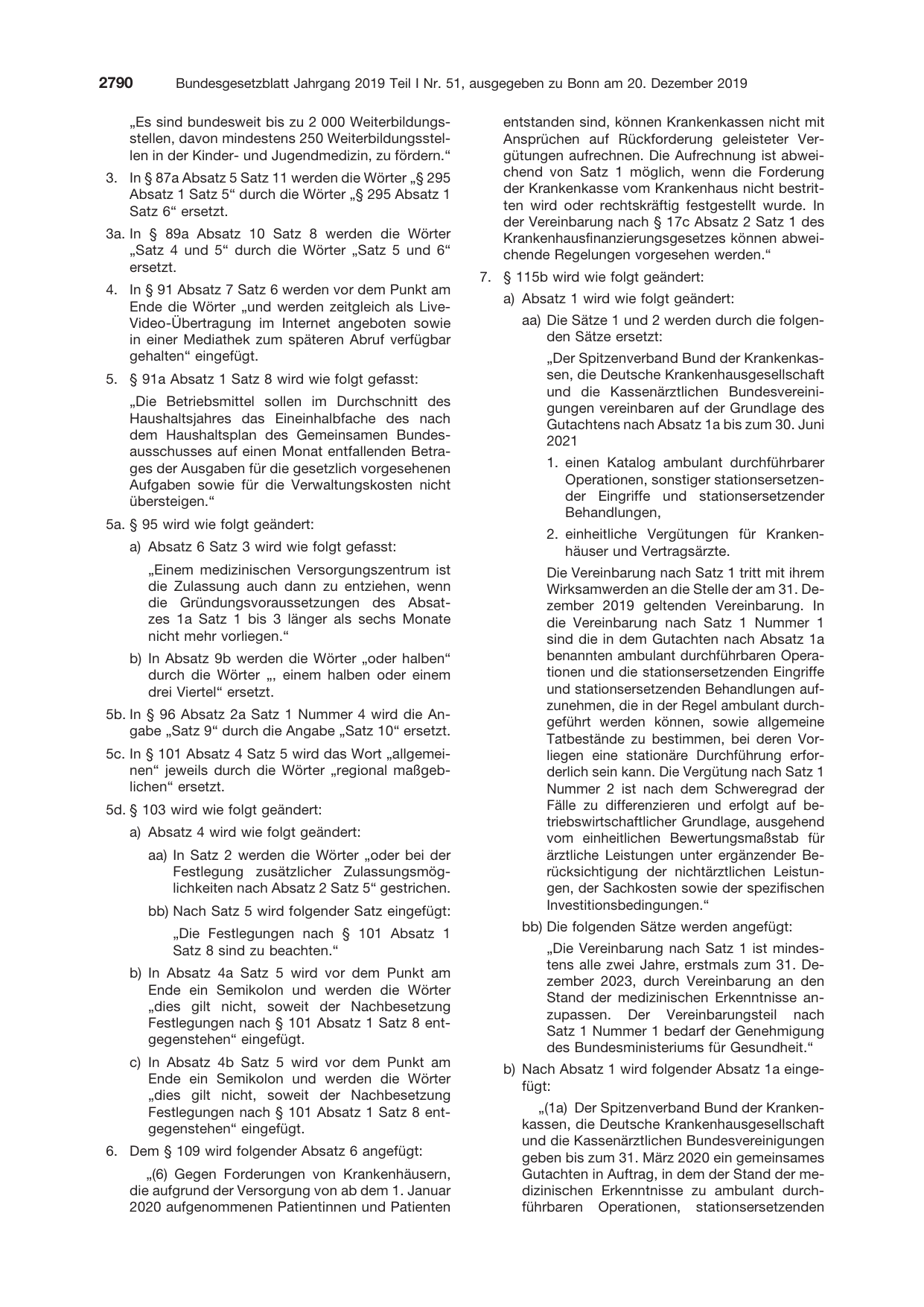 BGBl. 2019, Seite 2790 — Originalseite als Abbildung