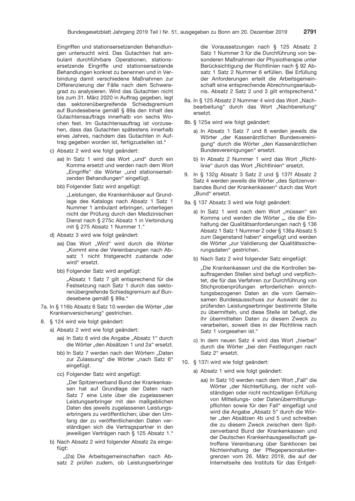 BGBl. 2019, Seite 2791 — Originalseite als Abbildung