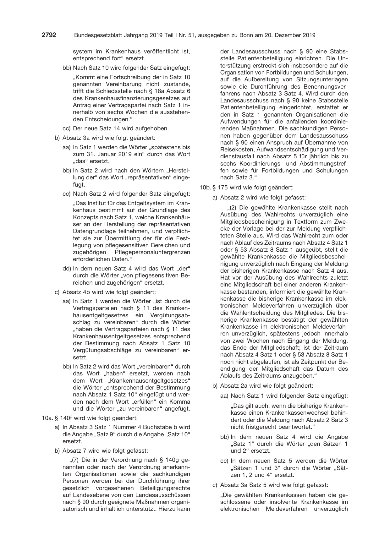 BGBl. 2019, Seite 2792 — Originalseite als Abbildung