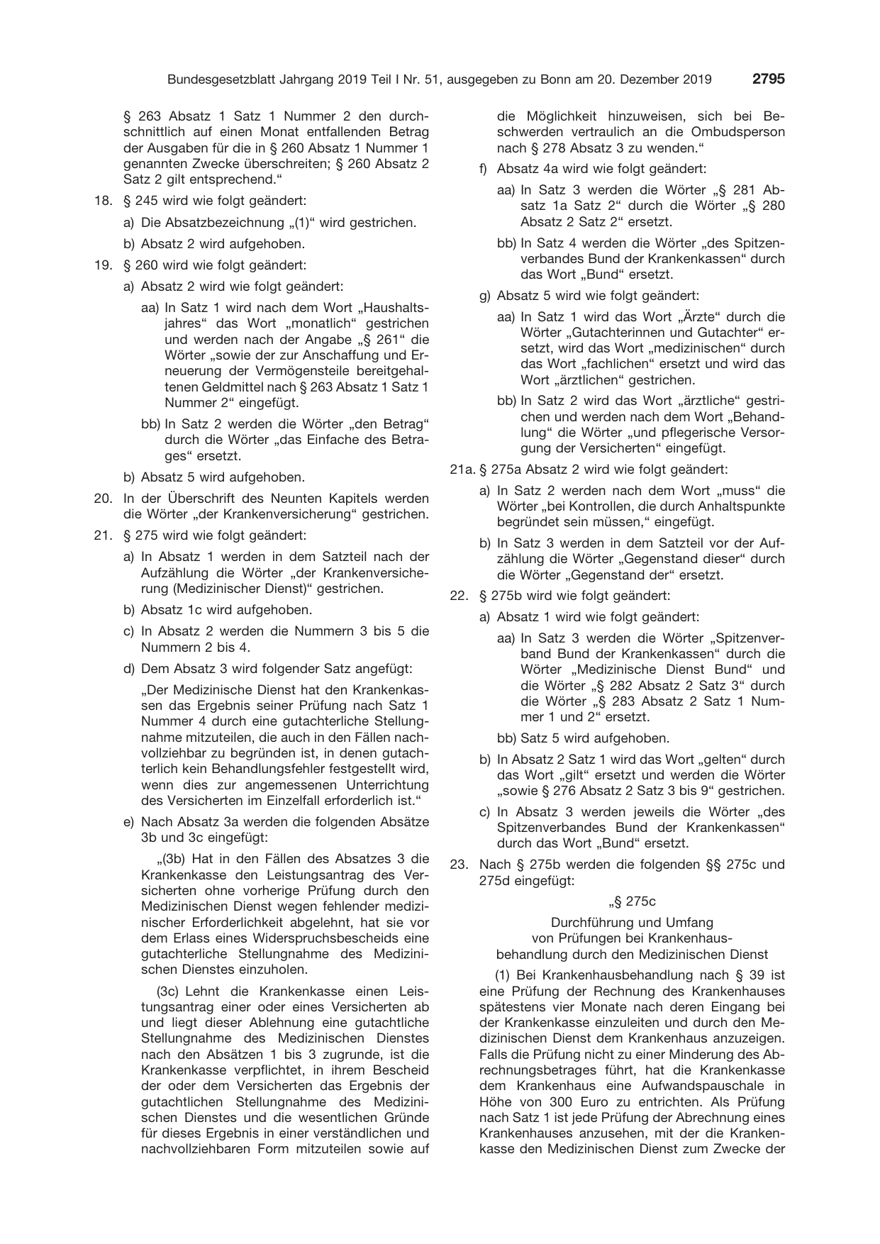 BGBl. 2019, Seite 2795 — Originalseite als Abbildung