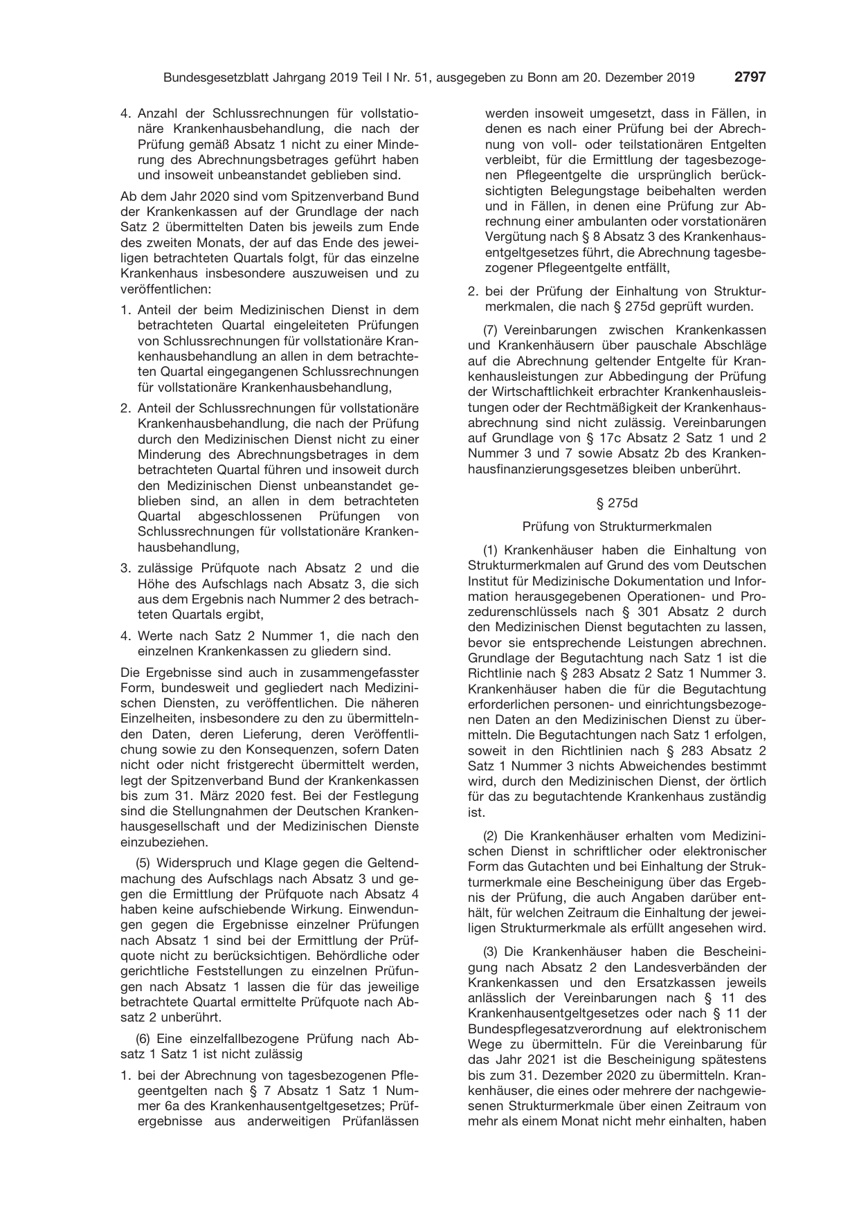 BGBl. 2019, Seite 2797 — Originalseite als Abbildung