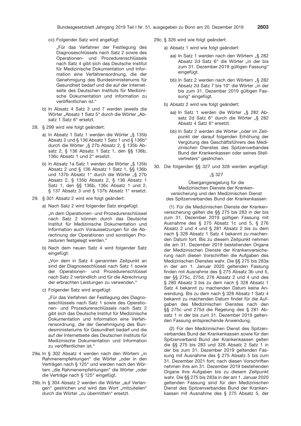 BGBl. 2019, Seite 2803 — Originalseite als Abbildung