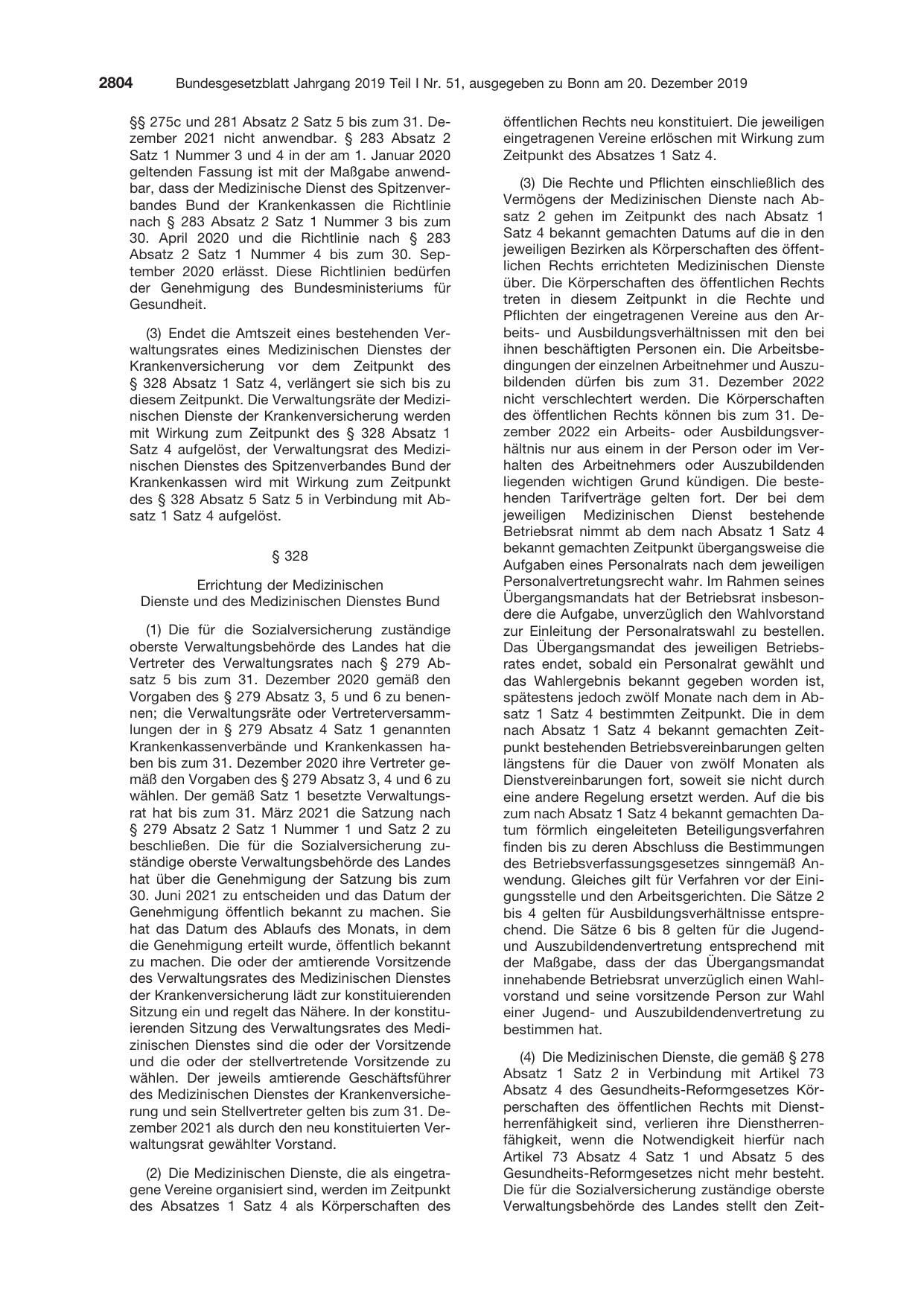 BGBl. 2019, Seite 2804 — Originalseite als Abbildung