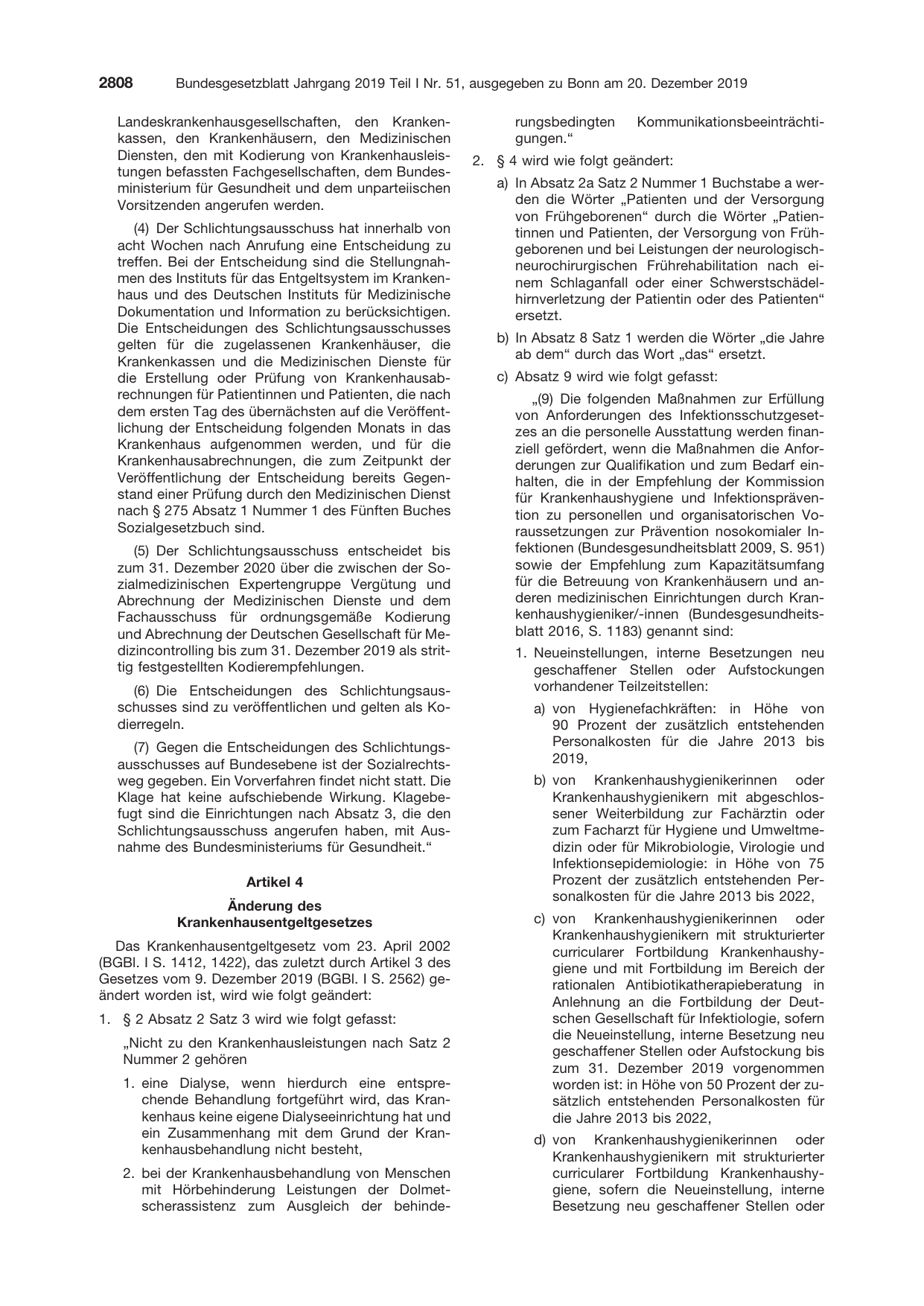 BGBl. 2019, Seite 2808 — Originalseite als Abbildung