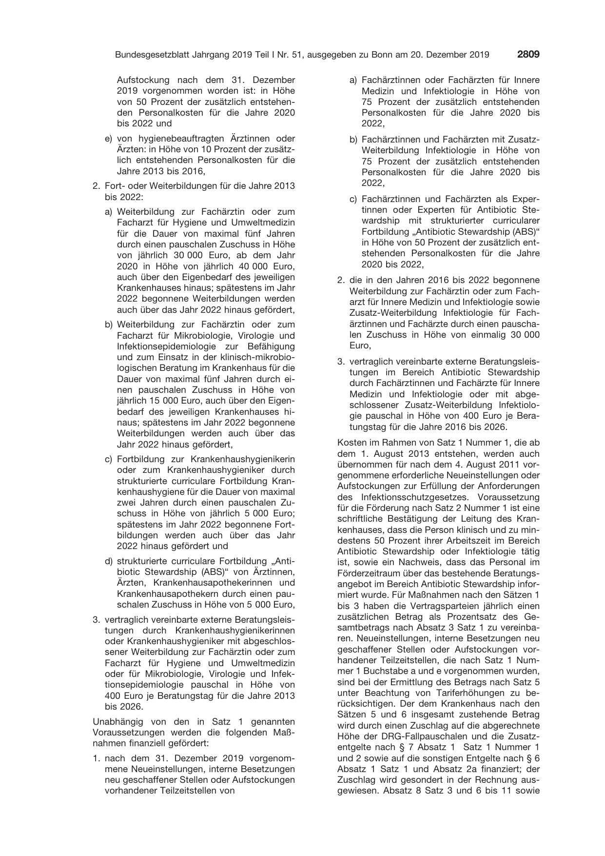 BGBl. 2019, Seite 2809 — Originalseite als Abbildung