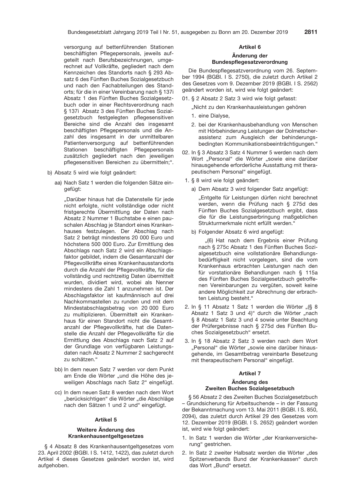 BGBl. 2019, Seite 2811 — Originalseite als Abbildung