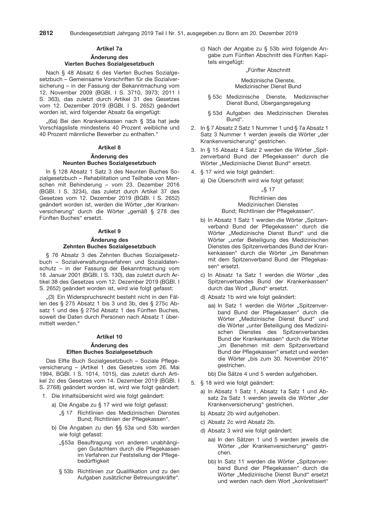 BGBl. 2019, Seite 2812 — Originalseite als Abbildung