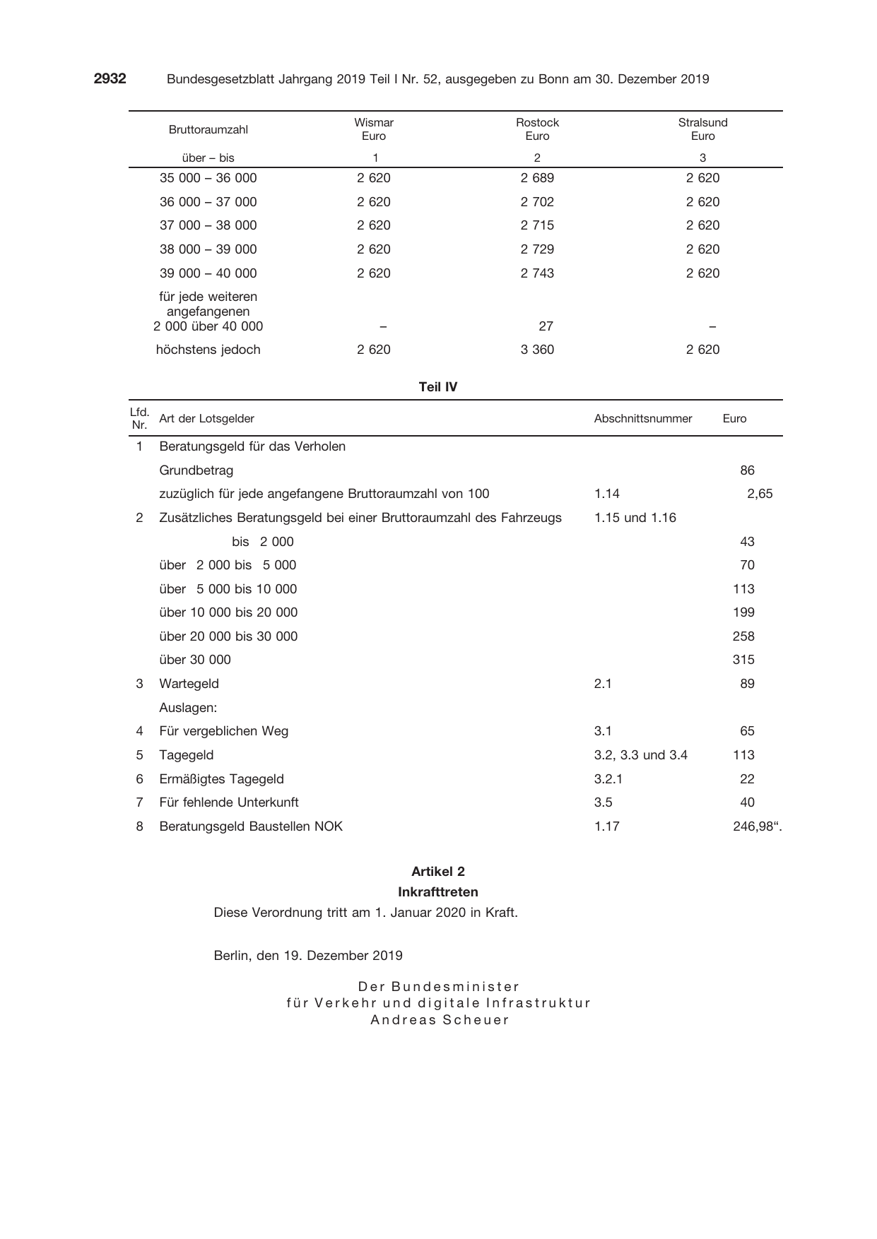 BGBl. 2019, Seite 2932 — Originalseite als Abbildung