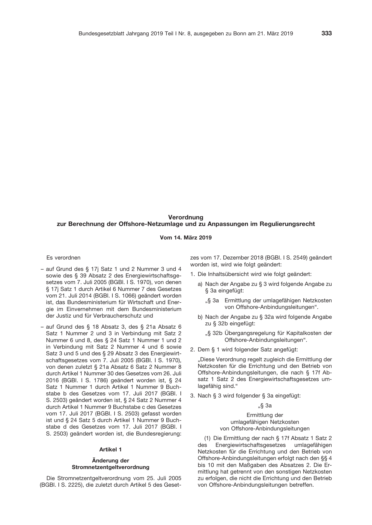BGBl. 2019, Seite 333 — Originalseite als Abbildung