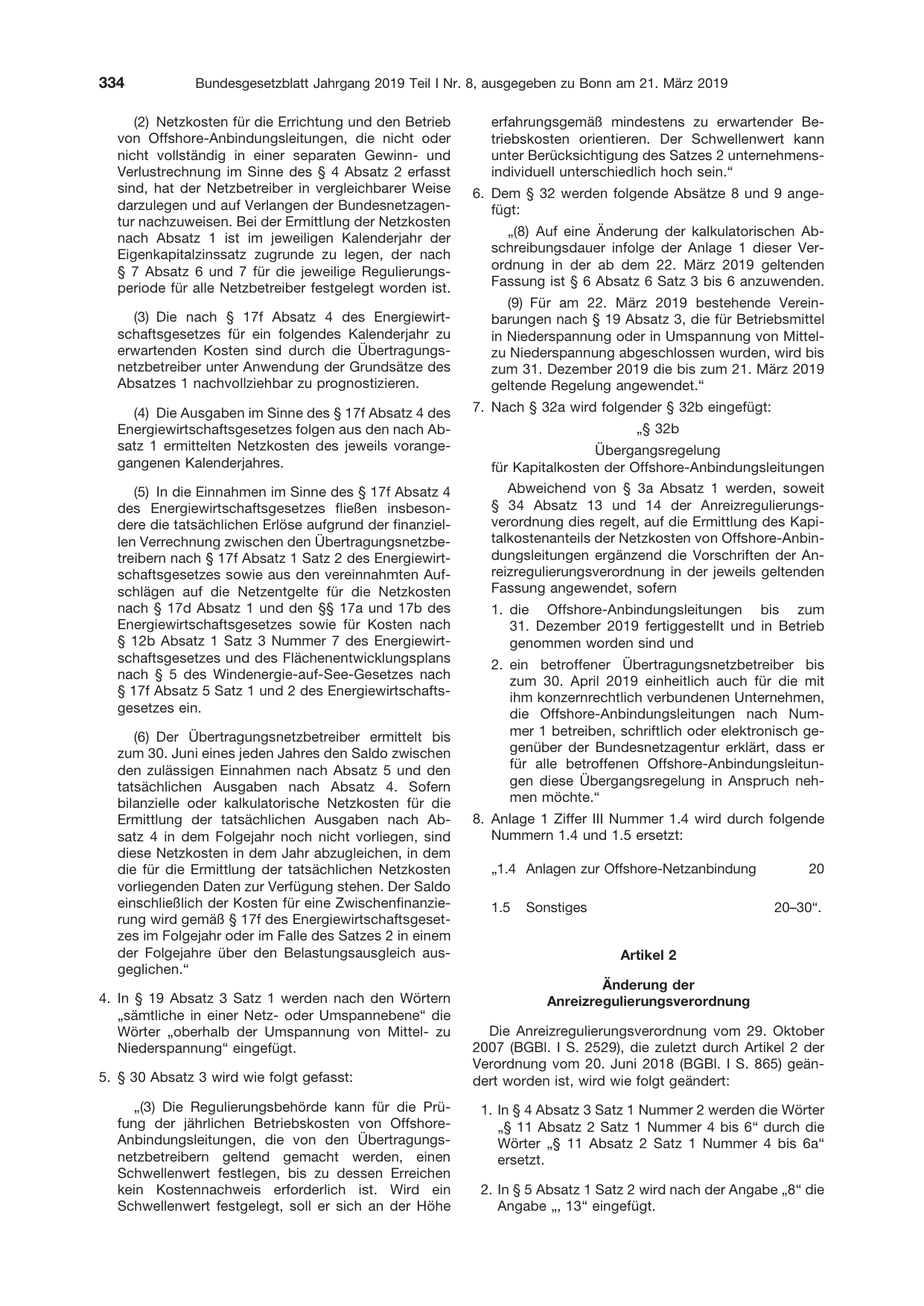 BGBl. 2019, Seite 334 — Originalseite als Abbildung