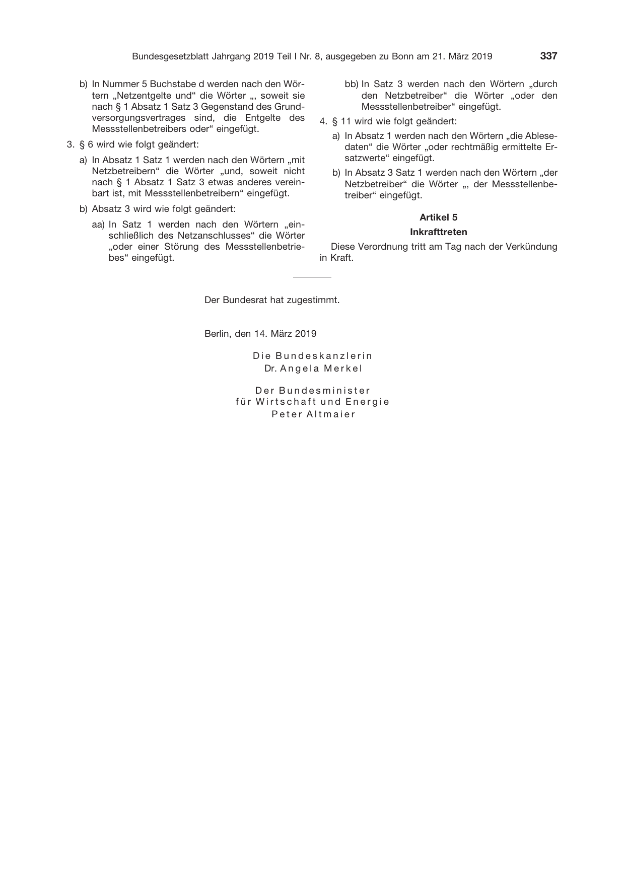 BGBl. 2019, Seite 337 — Originalseite als Abbildung