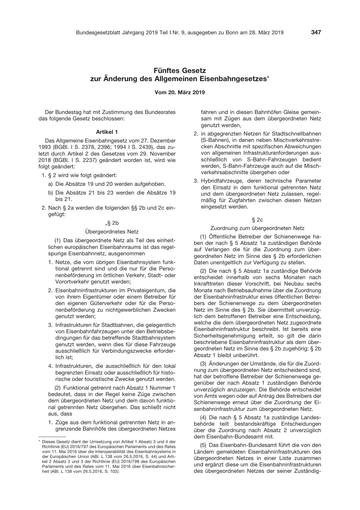 BGBl. 2019, Seite 347 — Originalseite als Abbildung