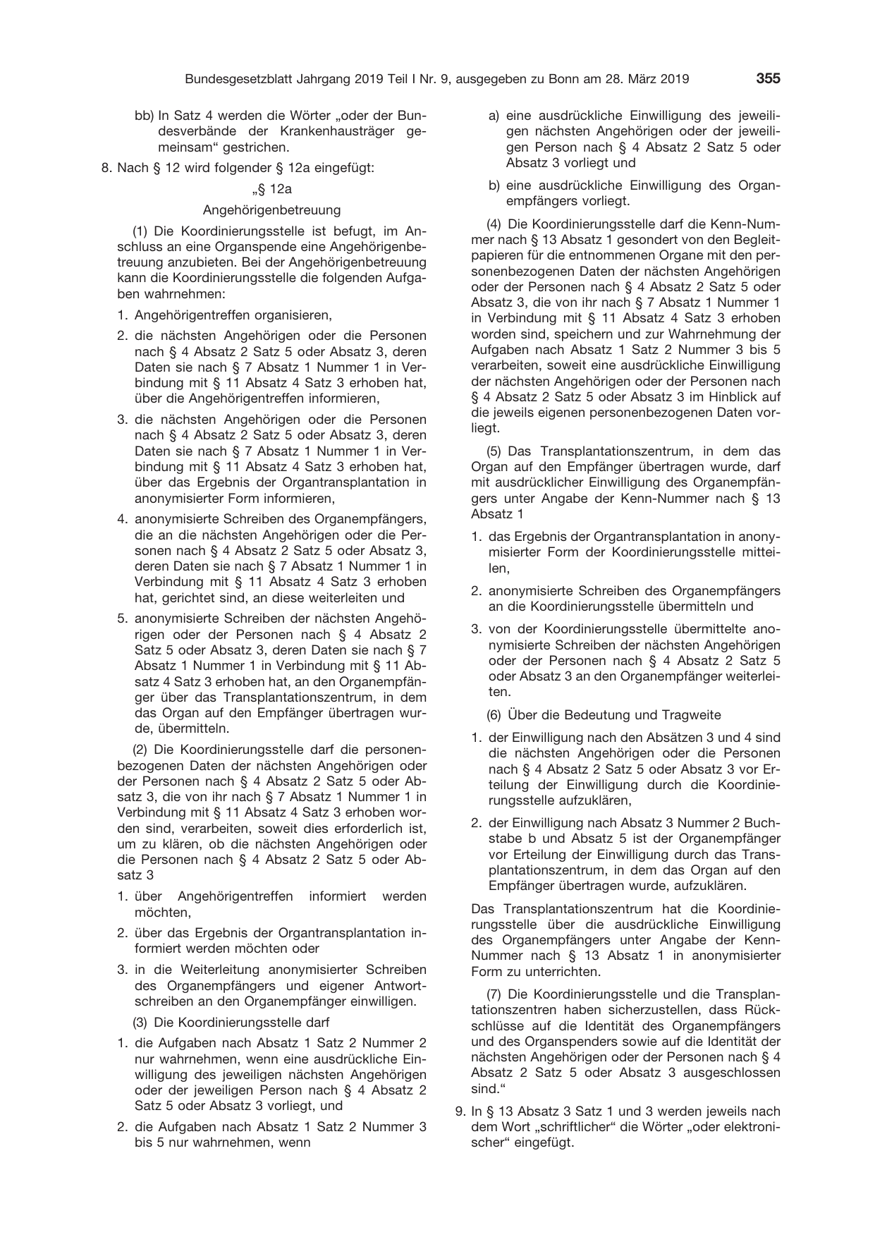 BGBl. 2019, Seite 355 — Originalseite als Abbildung