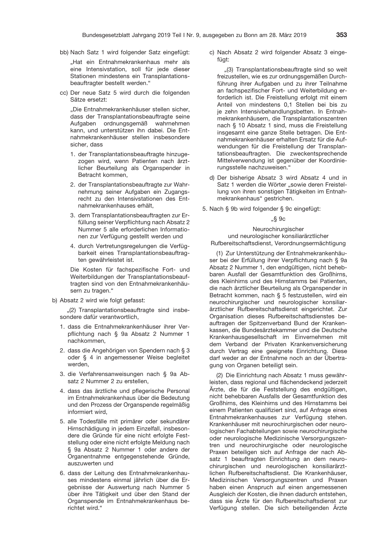 BGBl. 2019, Seite 353 — Originalseite als Abbildung