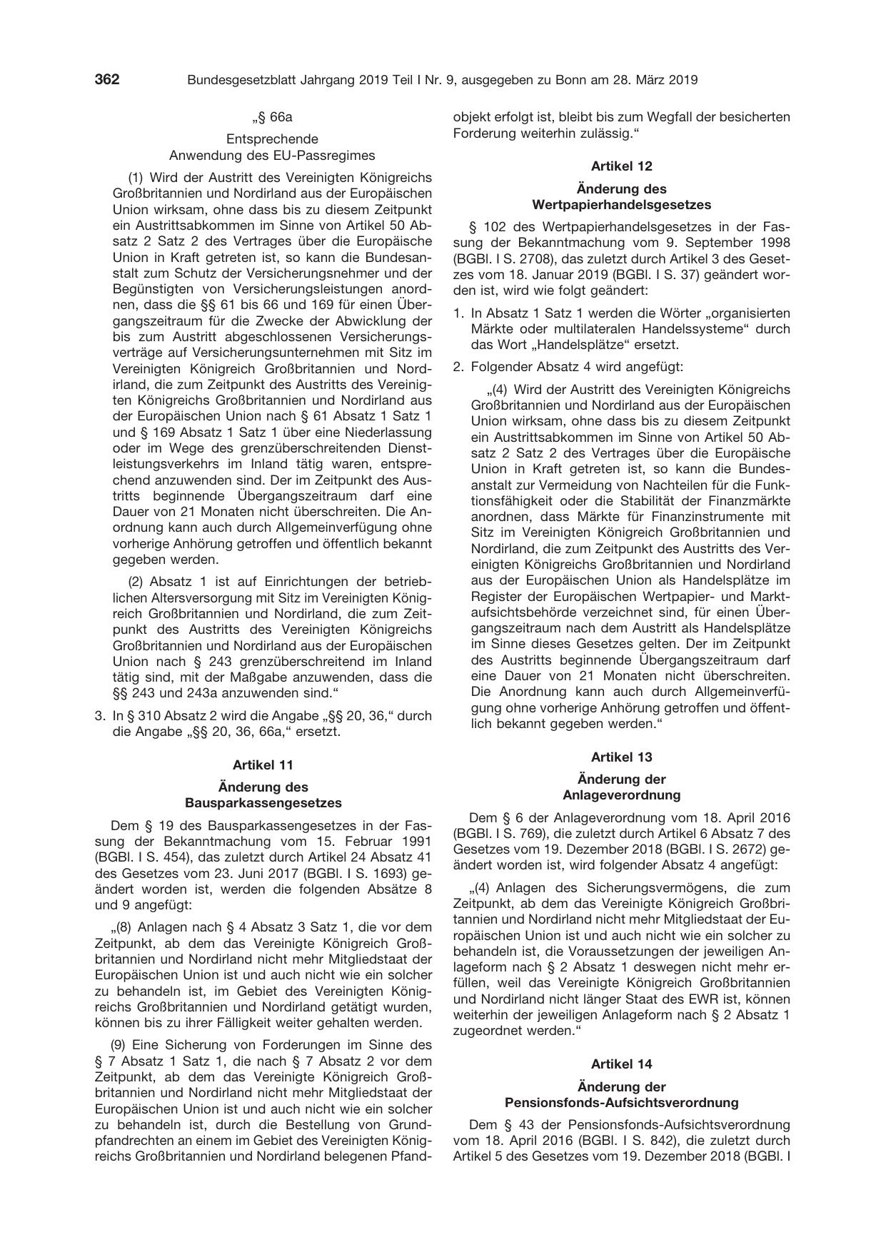 BGBl. 2019, Seite 362 — Originalseite als Abbildung