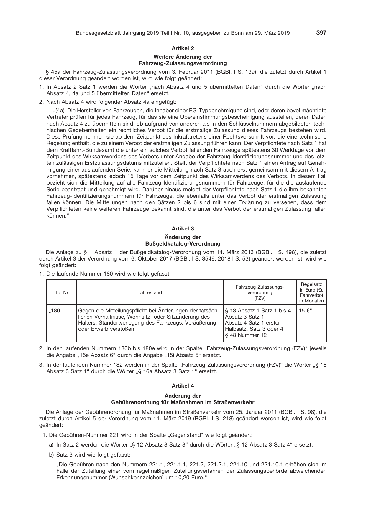 BGBl. 2019, Seite 397 — Originalseite als Abbildung
