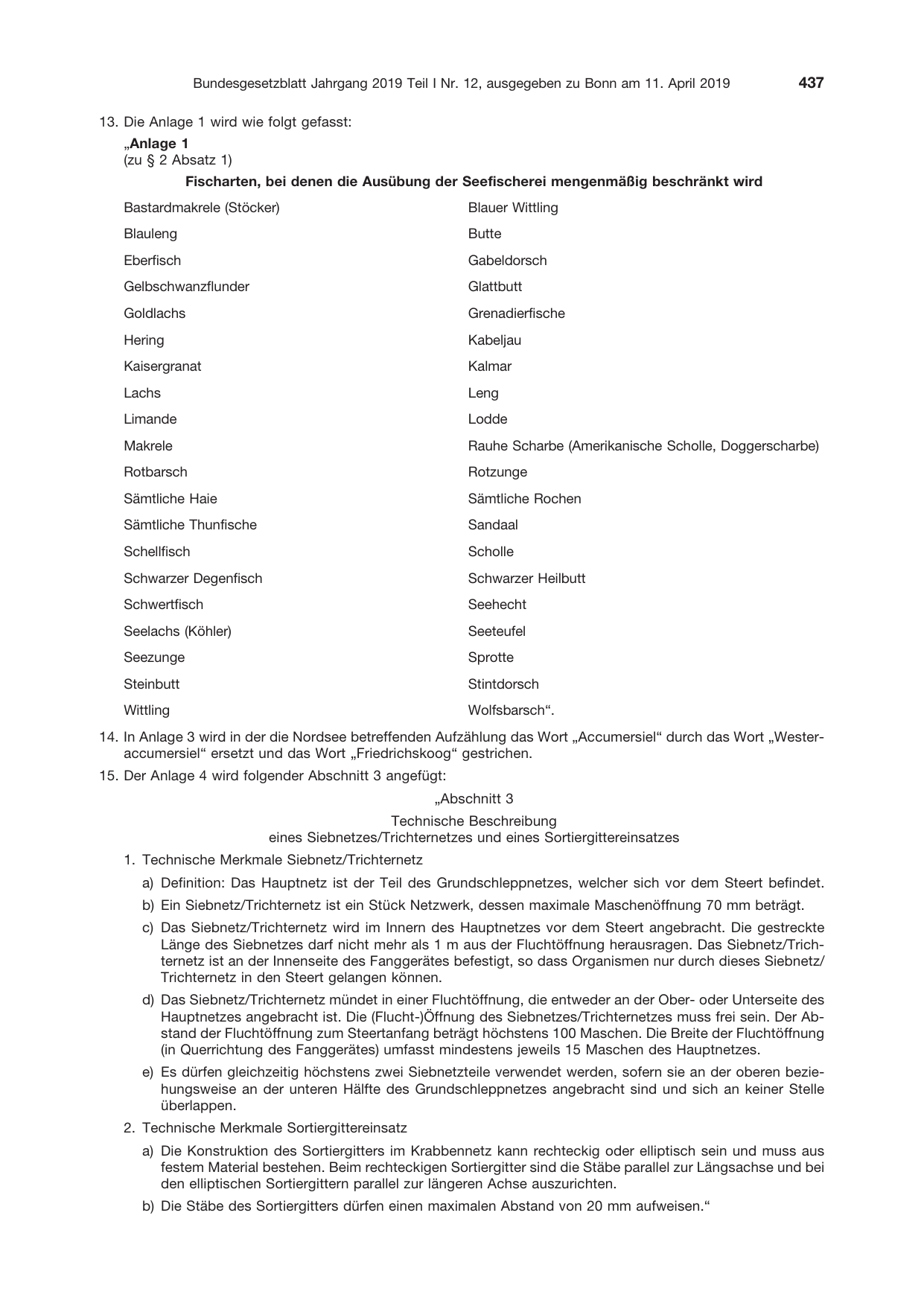 BGBl. 2019, Seite 437 — Originalseite als Abbildung