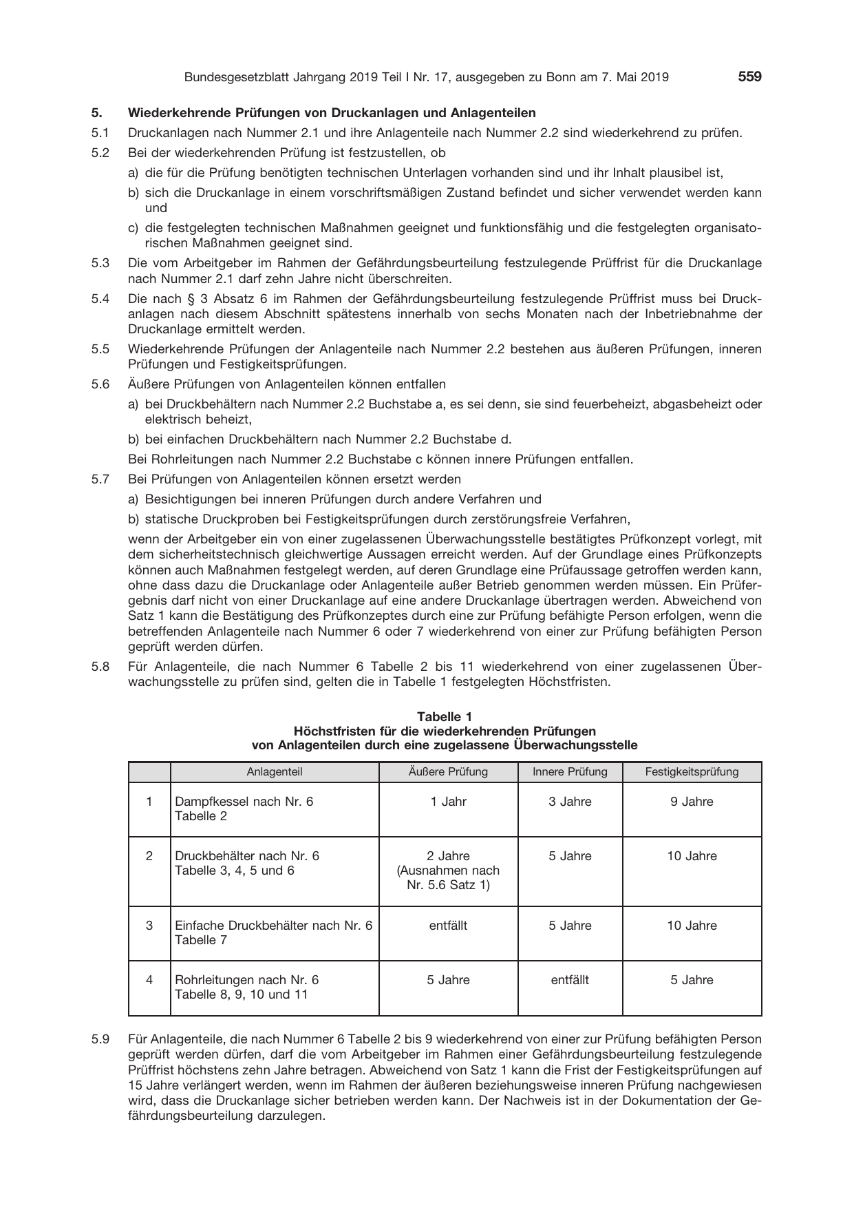 BGBl. 2019, Seite 559 — Originalseite als Abbildung