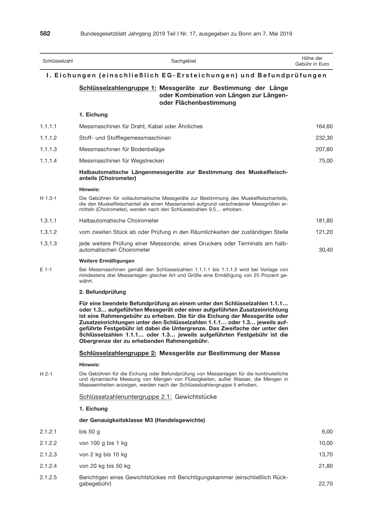 BGBl. 2019, Seite 582 — Originalseite als Abbildung