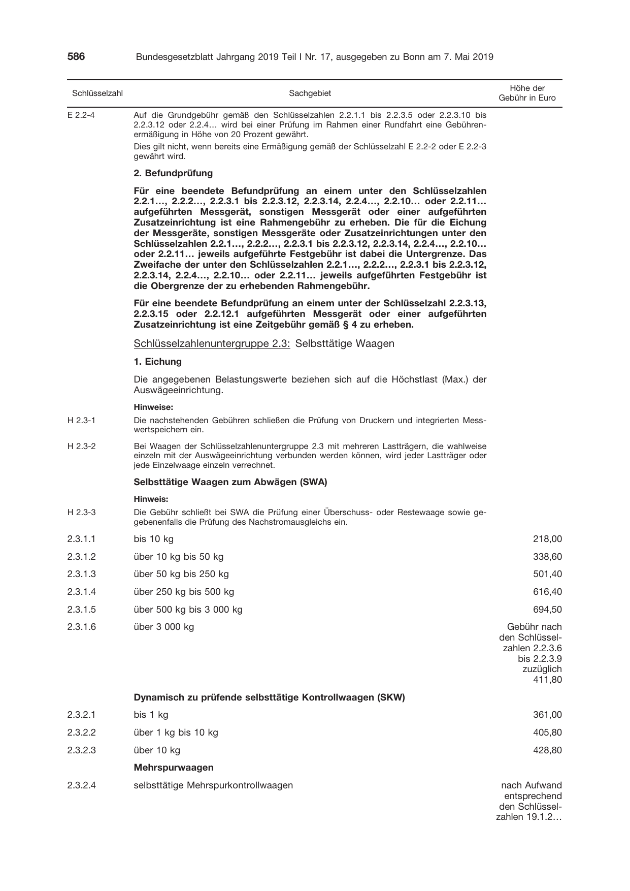 BGBl. 2019, Seite 586 — Originalseite als Abbildung