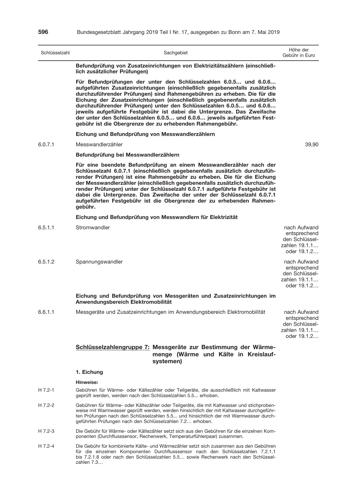 BGBl. 2019, Seite 596 — Originalseite als Abbildung