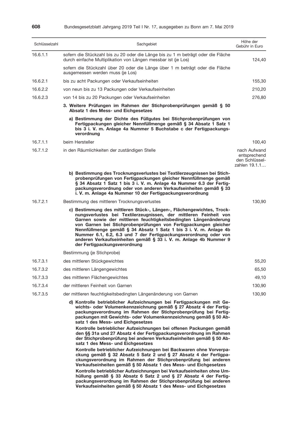 BGBl. 2019, Seite 608 — Originalseite als Abbildung