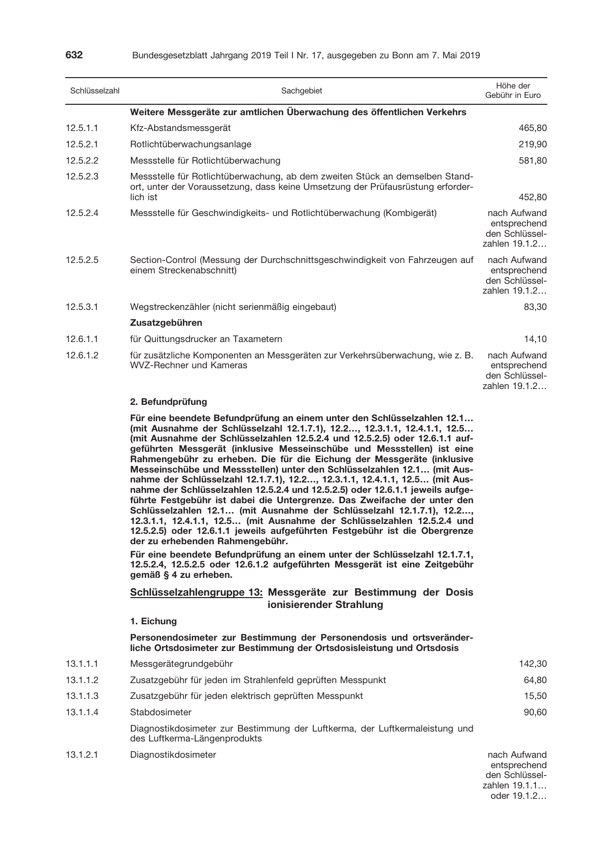 BGBl. 2019, Seite 632 — Originalseite als Abbildung