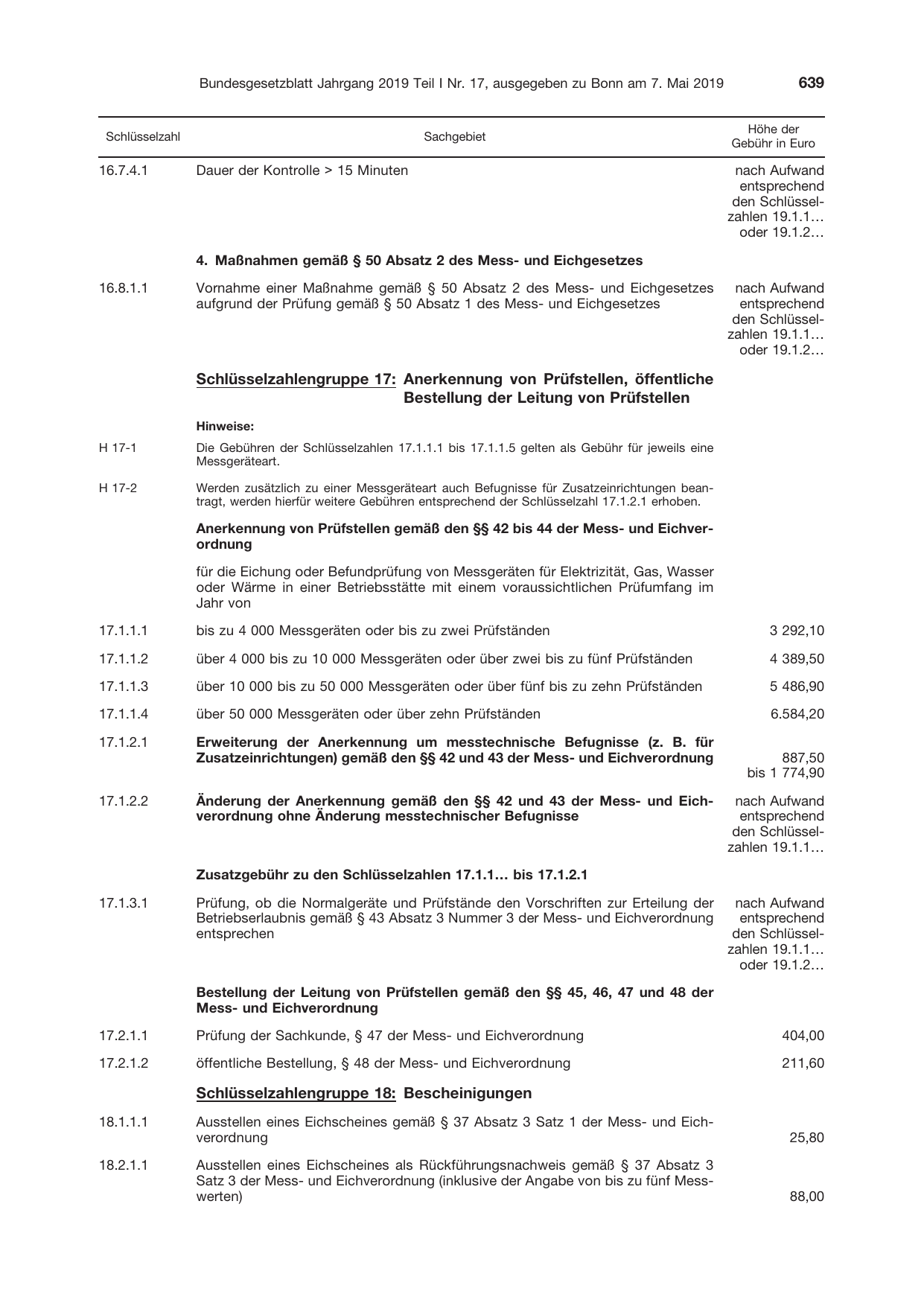 BGBl. 2019, Seite 639 — Originalseite als Abbildung