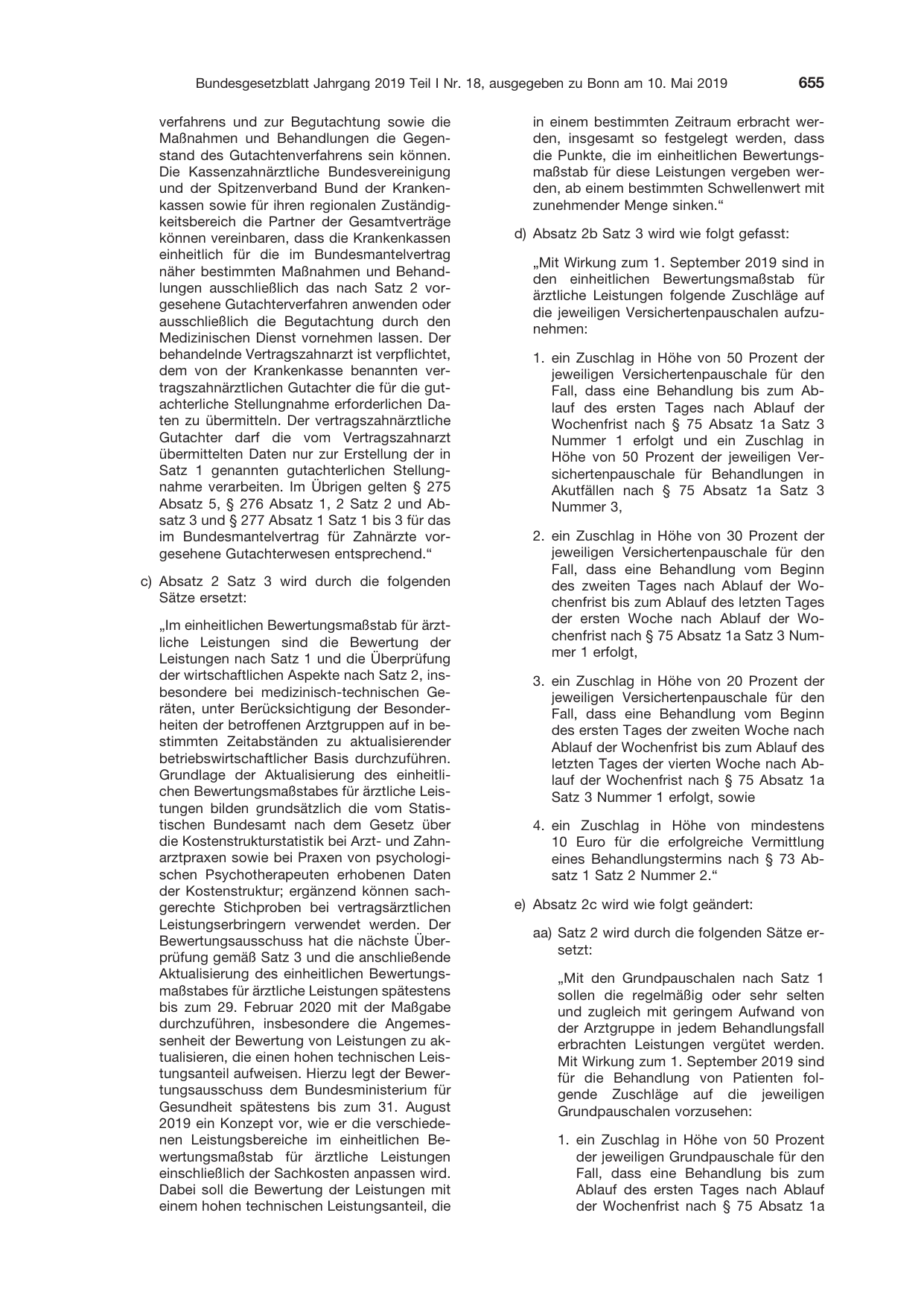 BGBl. 2019, Seite 655 — Originalseite als Abbildung