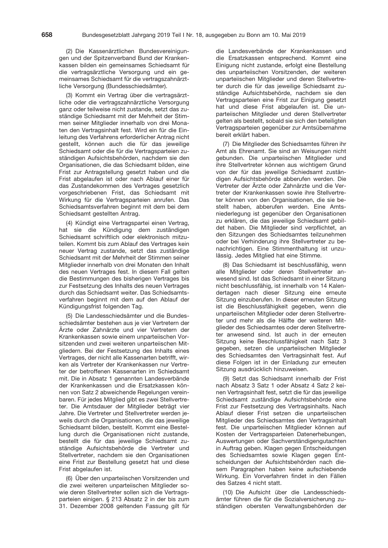 BGBl. 2019, Seite 658 — Originalseite als Abbildung