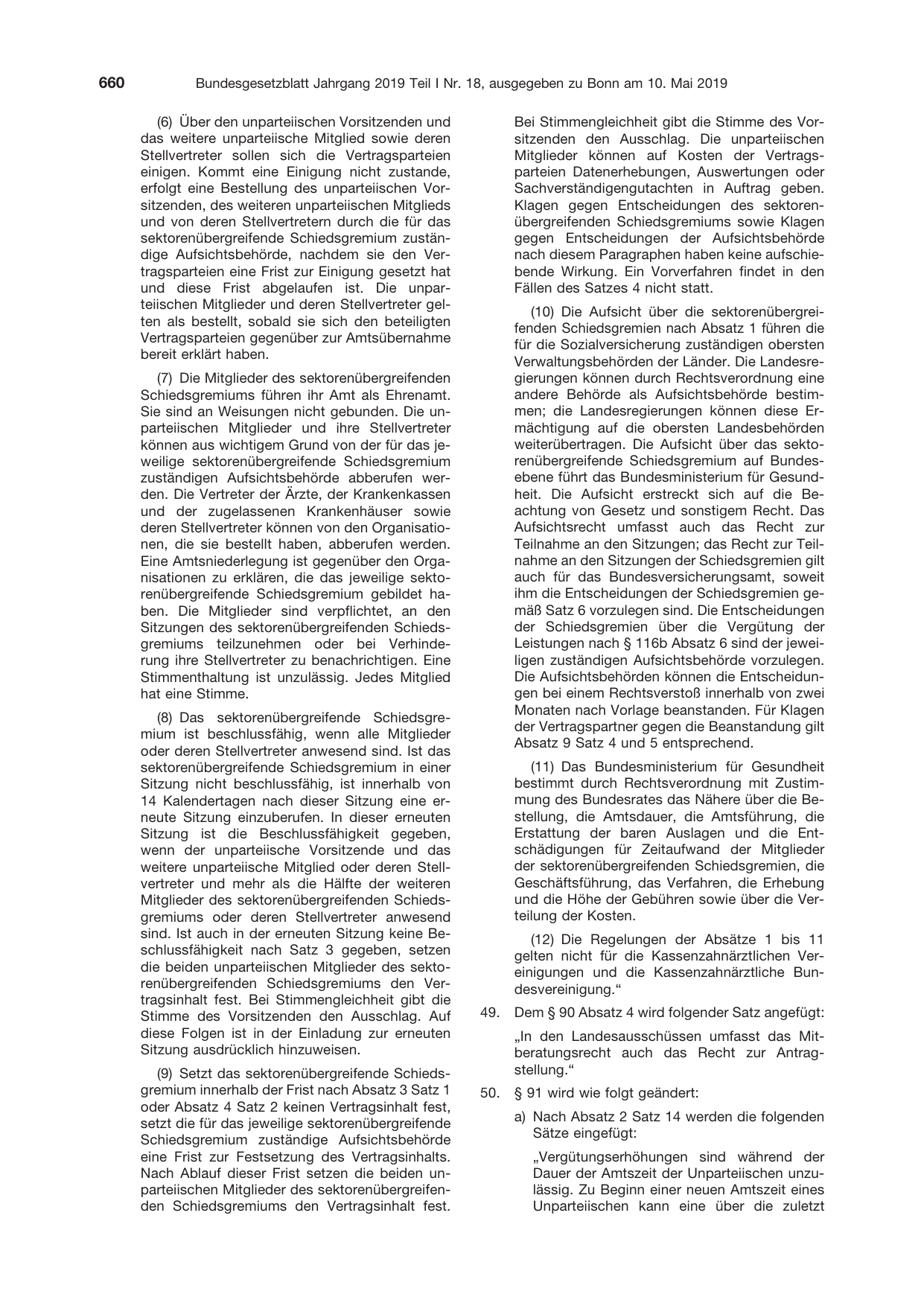 BGBl. 2019, Seite 660 — Originalseite als Abbildung