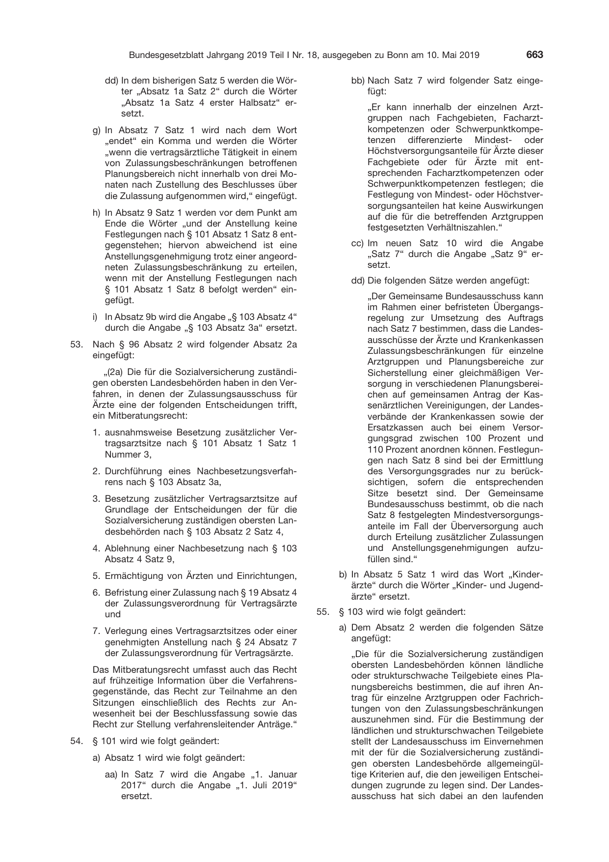 BGBl. 2019, Seite 663 — Originalseite als Abbildung