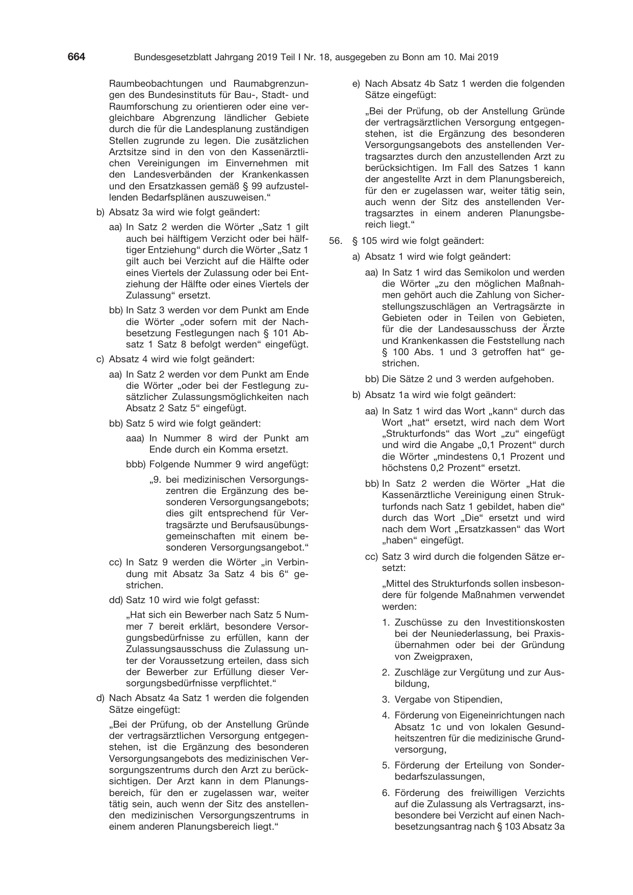 BGBl. 2019, Seite 664 — Originalseite als Abbildung